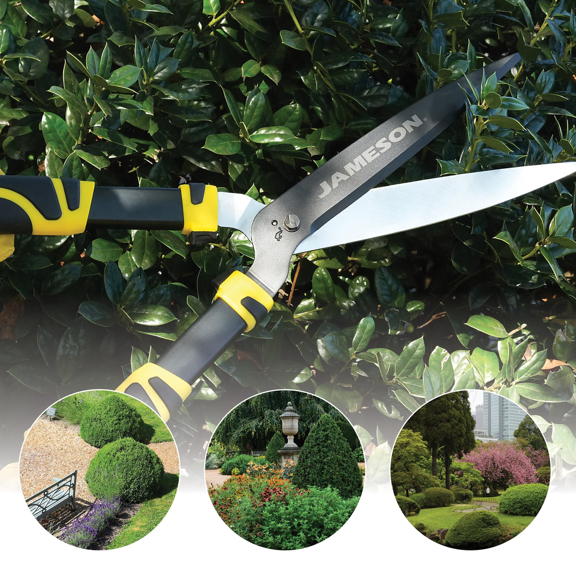 Jameson Heavy-Duty Hedge Shears – 23? with Ultra-Sharp Non-Stick Blades, Lightweight Aluminum Frame, and Shock-Absorbing Grip