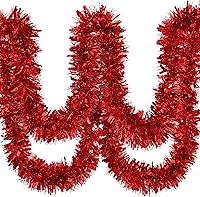 Vista 16 de Dingion - Guirnaldas de oropel de Navidad de 59 pies, guirnalda metálica con torsión, guirnalda colgante, adornos para Halloween, árbol de Navidad