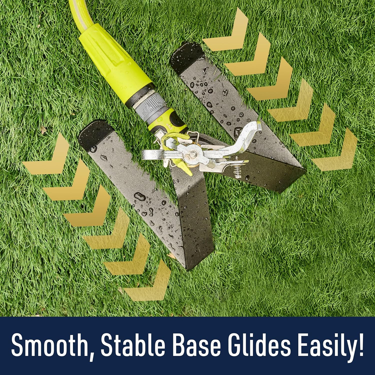 Impact Sprinklers for Yard, Garden, and Large Areas - Rotating Pulsating Lawn Sprinkler with Adjustable 360 Degree Rotating Head and Heavy Duty Steel Sled Base by Kings County Tools