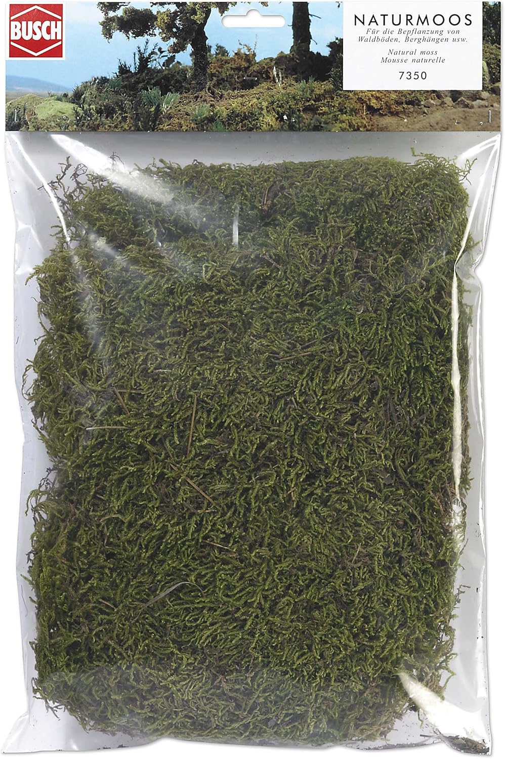 Mousse Buisson Busch BUE7363 - Vert Sombre UV, Pour Modélisme Ferroviaire, Décoration Paysage Miniature