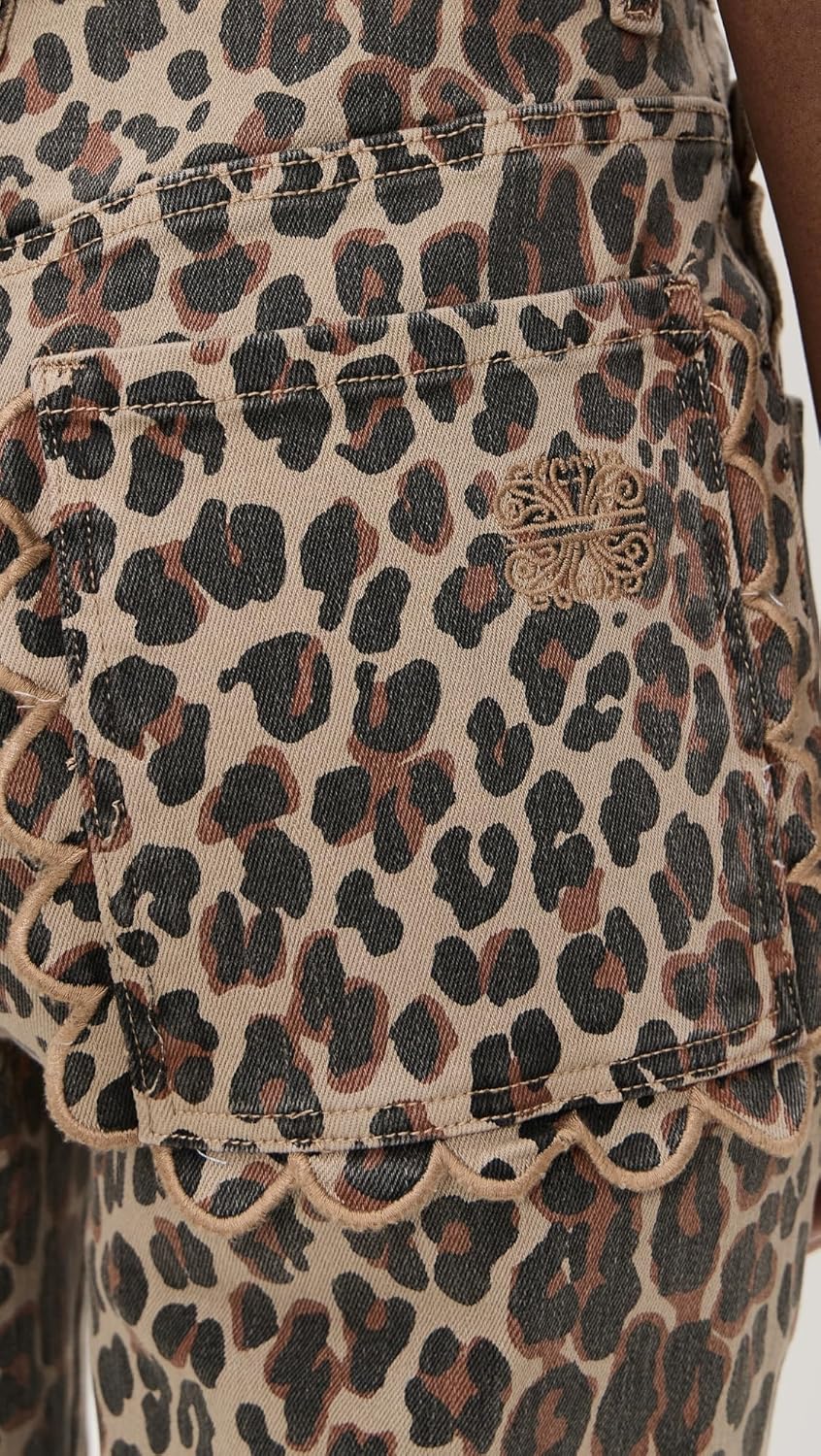 Never Fully Dressed Women's Leopard Lucia Scallop Detail Jeans - Image 6