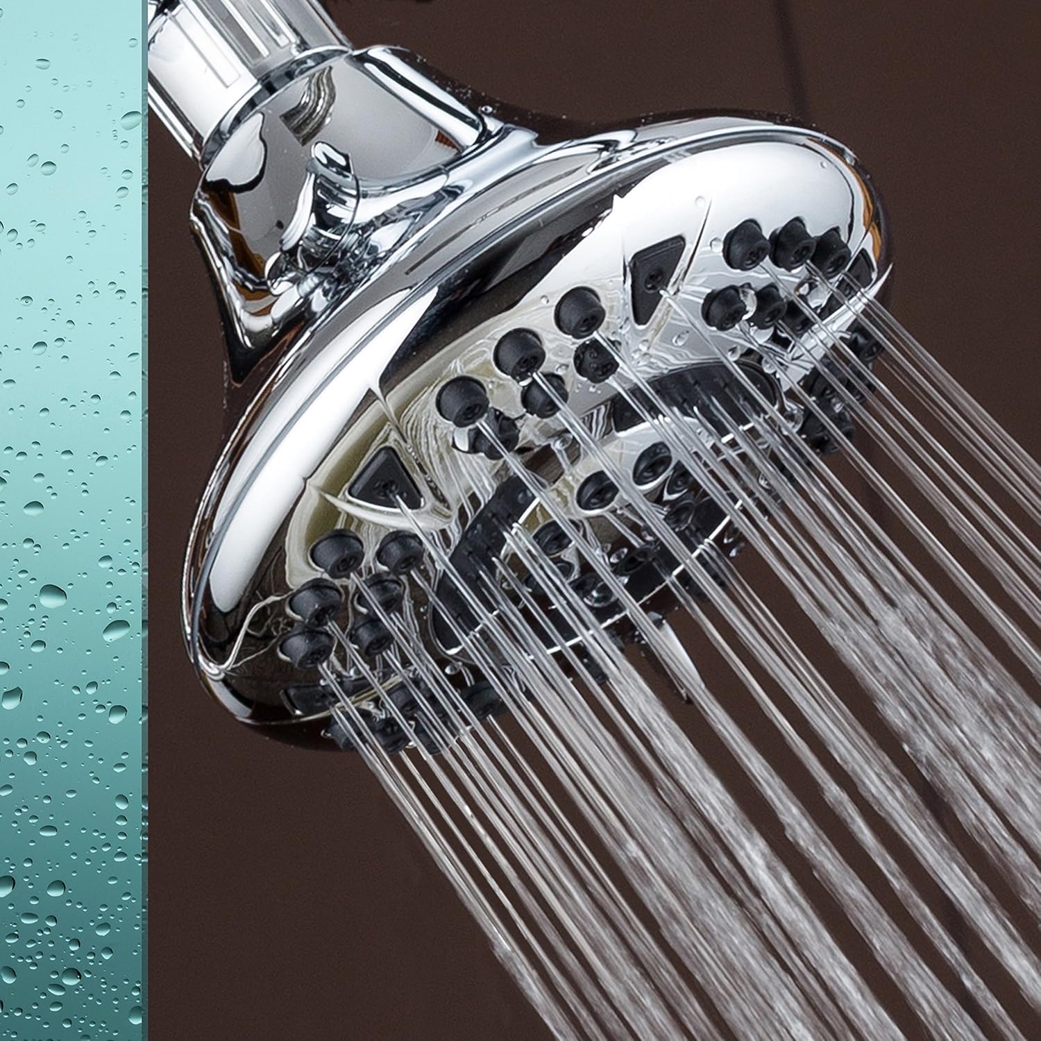 2 Pack of 6 Function Shower Head by AquaDance - 4.15 inch Chrome Face - High Power - Angle Adjustable - Easy To Clean - Independently Tested - Enjoy Spa Experience at Home
