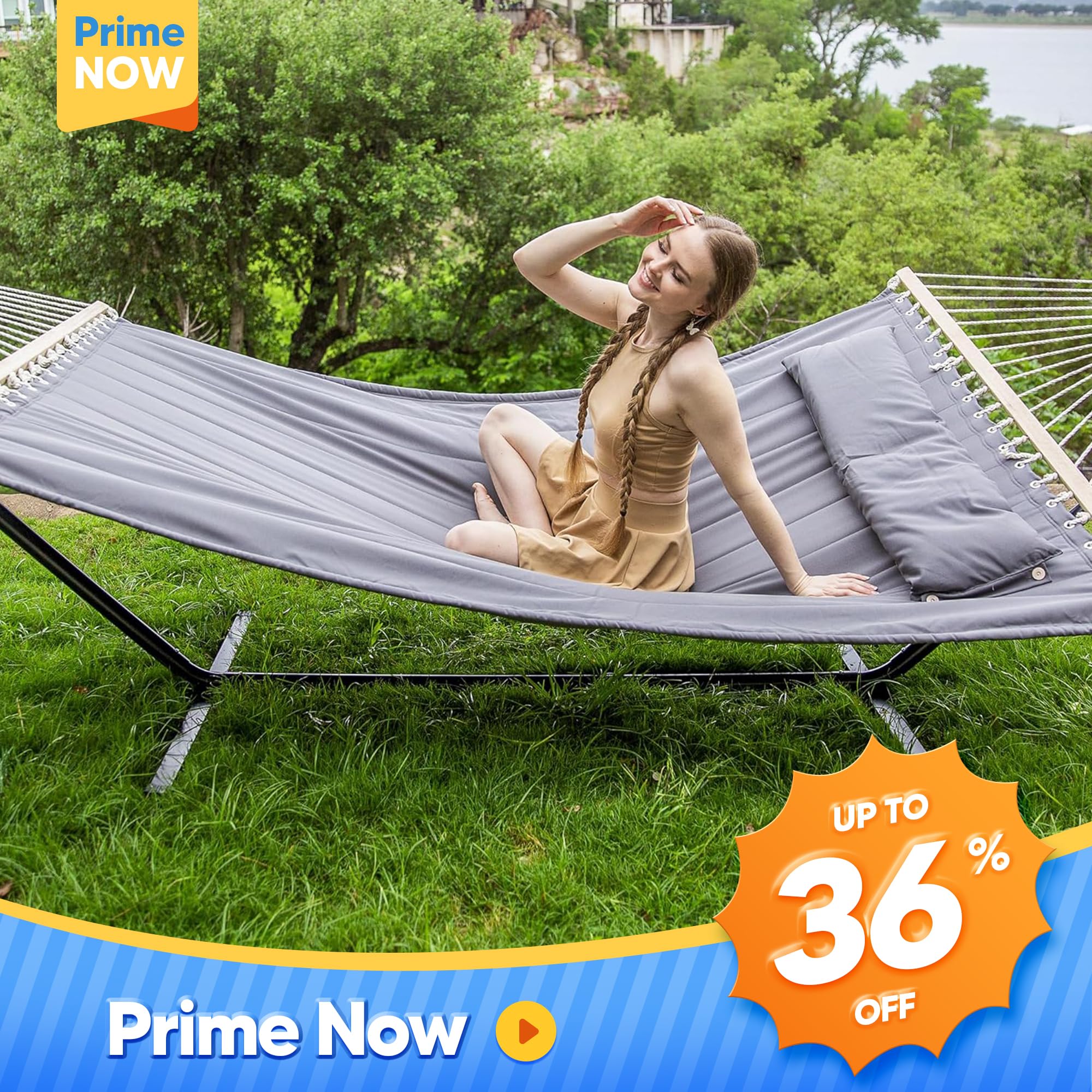 Amazon.com : SUNCREAT 2 Person Hammock with Stand, Heavy Duty