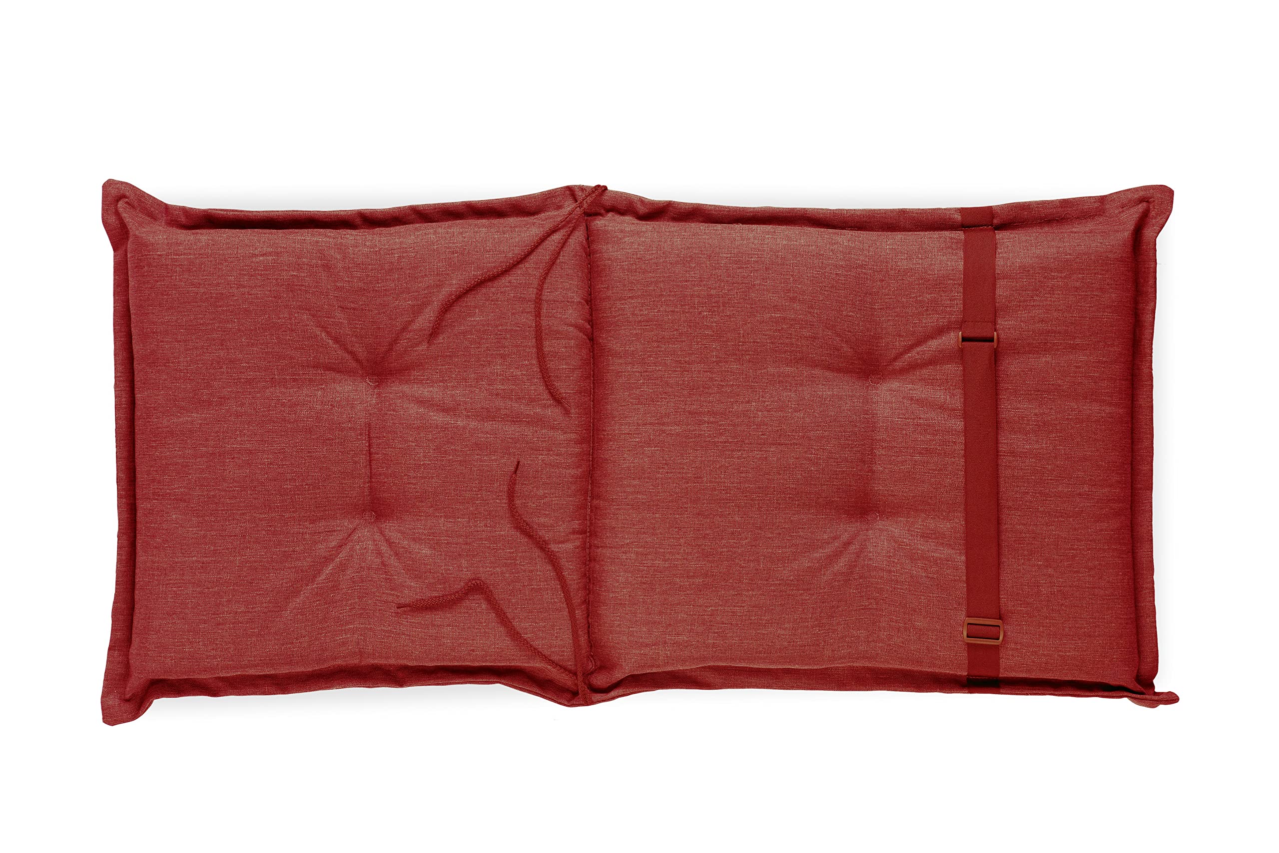 sunnypillow 6 poduszek na krzesła ogrodowe z niskim oparciem, 100 x 50 x 9 cm, 6 kolorów do wyboru, nakładki na krzesła do użytku wewnątrz i na zewnątrz, kolor czerwony