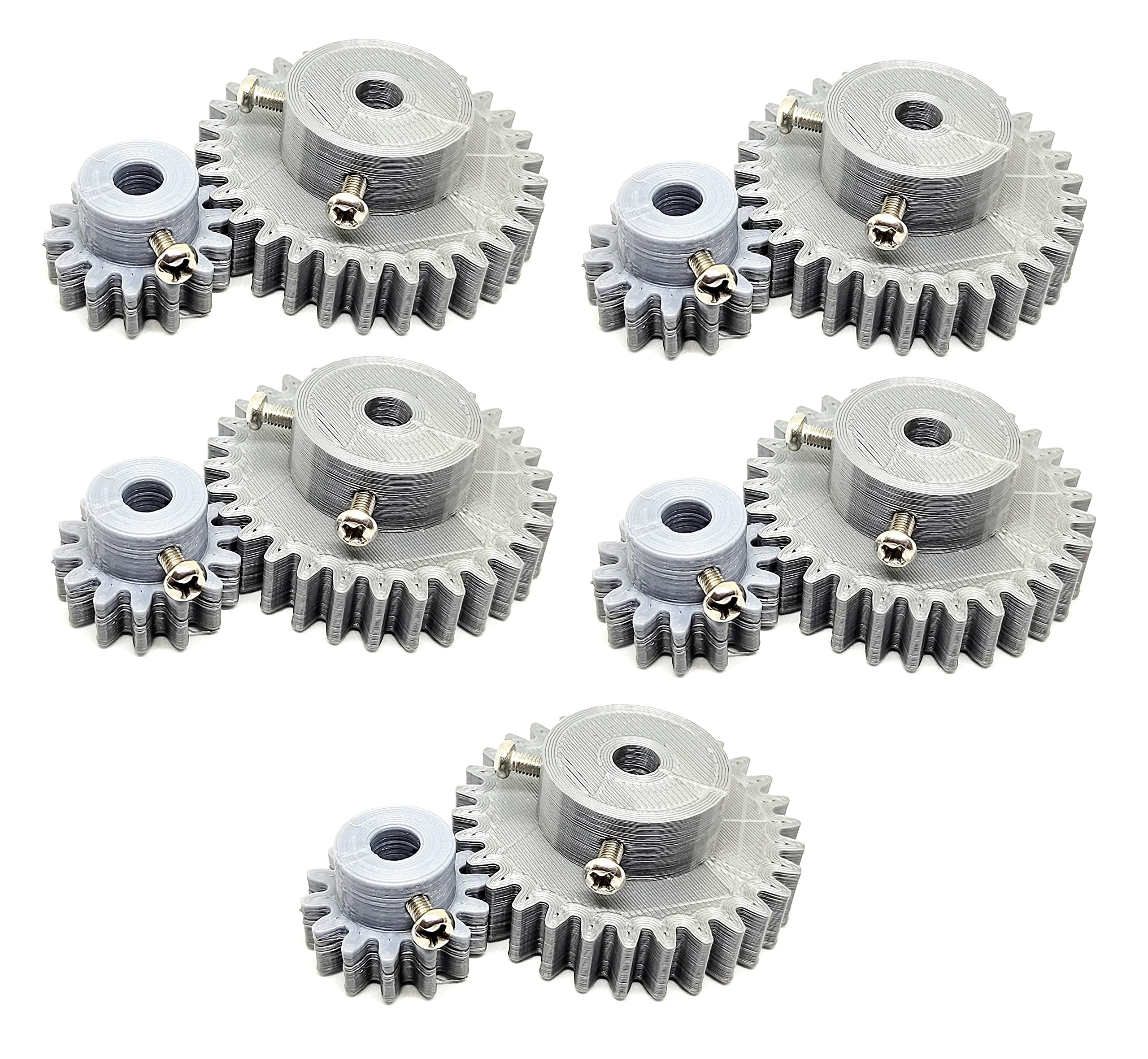 INVENTO 5pcs 3D Printed Plastic Spur Gear 14 Teeth + 30 Teeth, 1.5 Module, 10mm Width, 6mm hole for DIY Projects-image-34