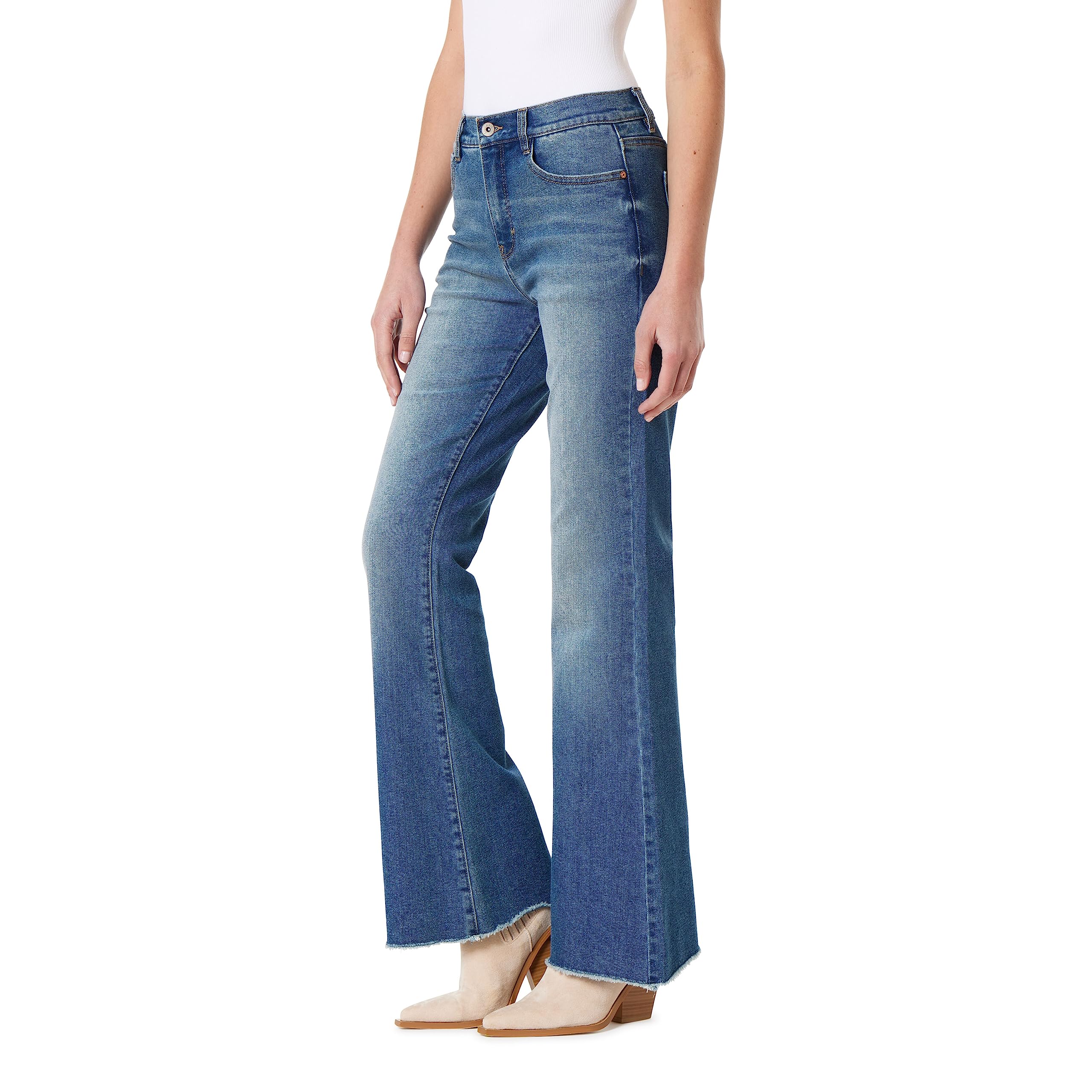 WallFlower Women's Fearless Curvy Super Flare High Rise Insta Vintage Juniors Jeans