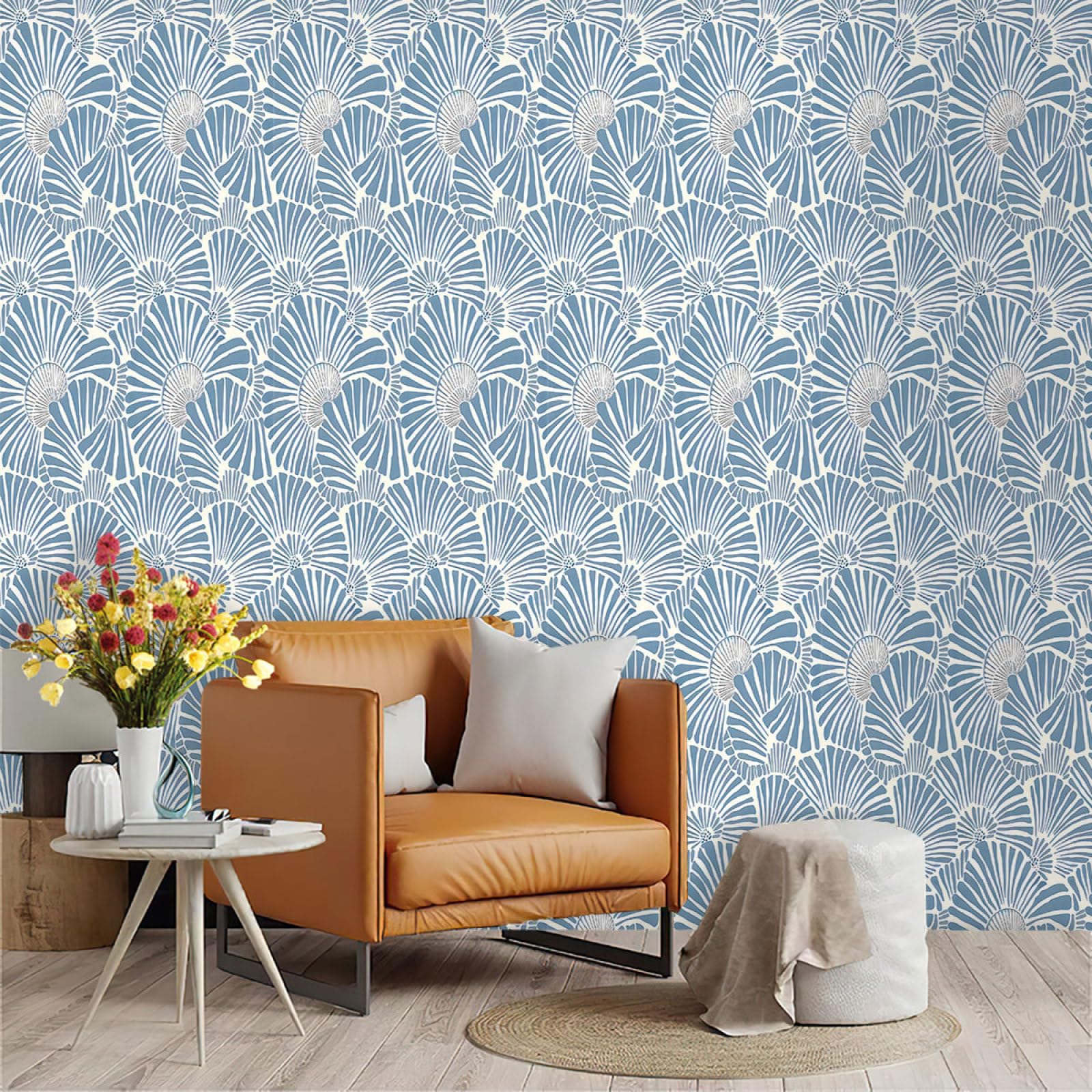 Zahhyg Blue Wallpaper Abstract Peel And Stick Self Adhesive Wallpaper For Living Room Waterproof Vinyl, Art Deco Thicken Sticky Back Plastic Removable