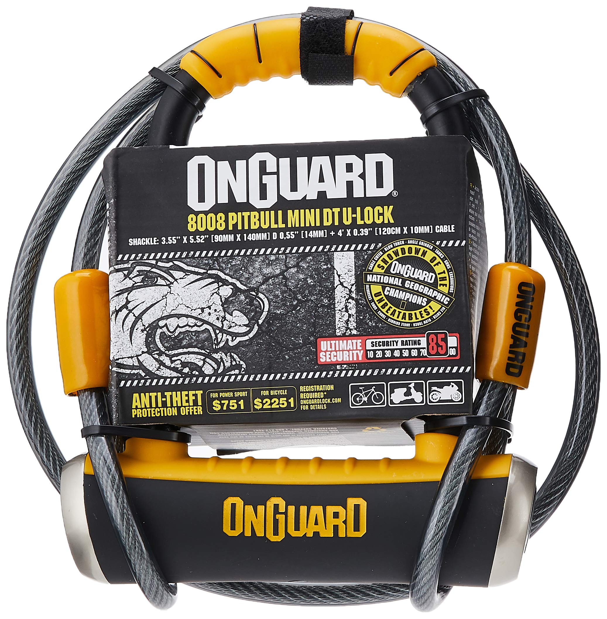 Onguard Arco Pitbull Mini Lucchetto, Nero