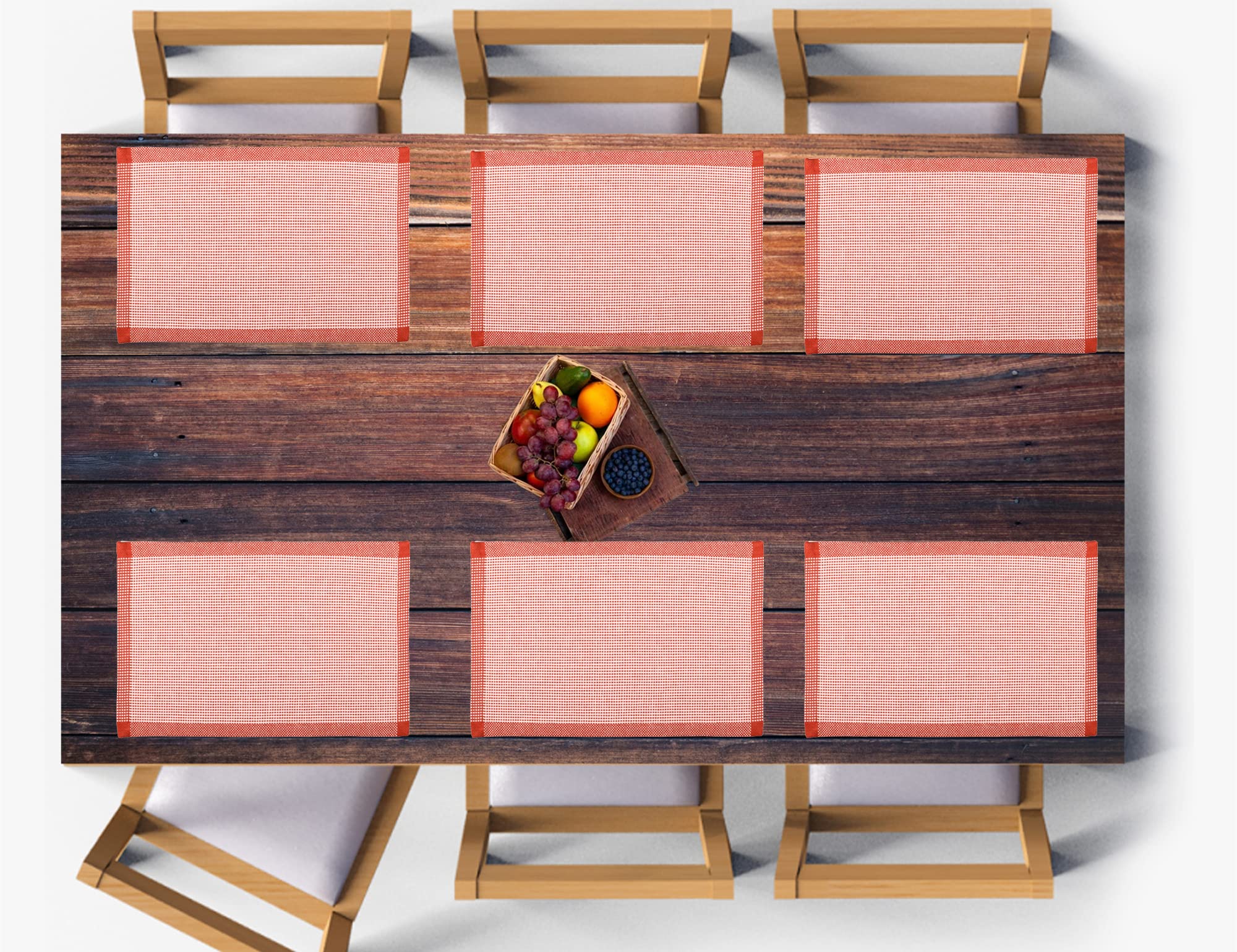 AJS Living Kitchen Placemats, Place Mats for Dining Table Cotton with Unique Design placemat in Multi Colour (Set of 6 Pieces/ 6 Seater) Size 35 x 45 cm