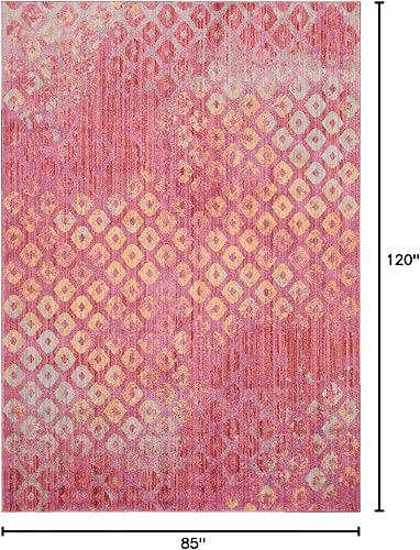 Miniatura 2 de Unique Loom Rainbow Collection - Alfombra geométrica abstracta moderna acuarela rosa (7 pies x 10 pies)