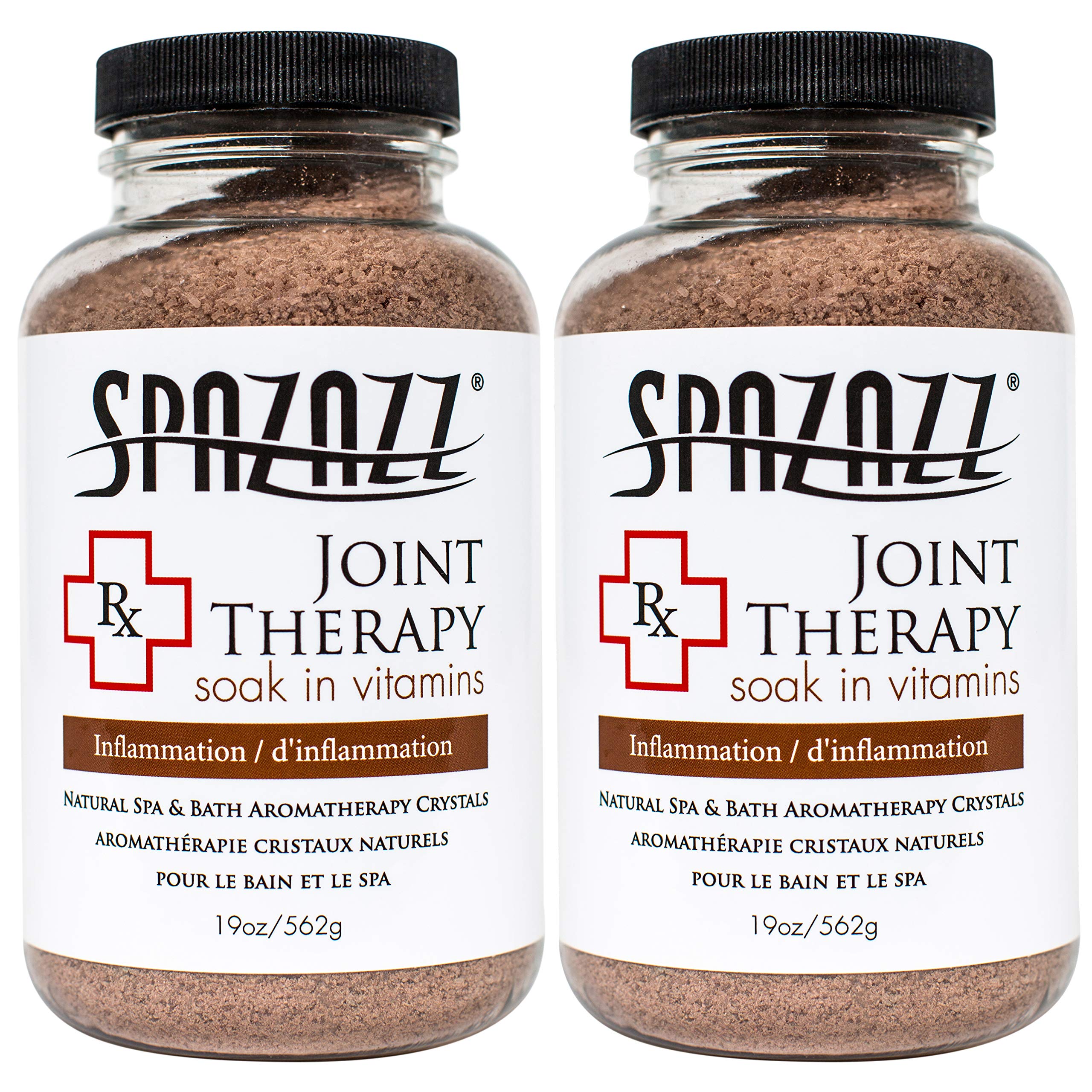 SpazazzHot Tub Aromatherapy Joint Therapy Natural Spa & Bath Salt Crystals 19oz 2 Packs - Aromatherapy Bath Salts with Magnesium & Arnica - Safe for All Hot Tub and Spa Equipment
