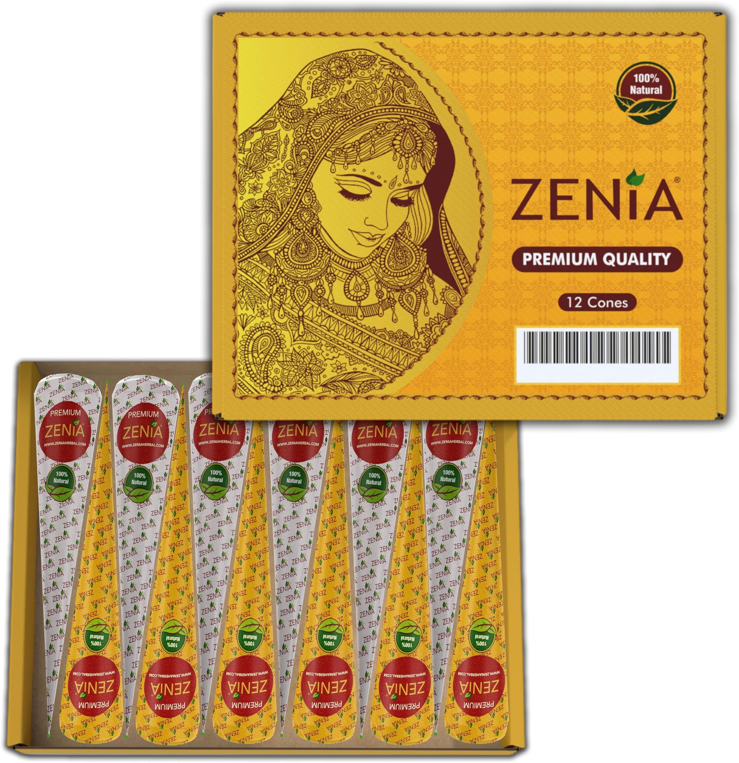 Amazon.com : Zenia Premium Henna Cones (35g Each) - 100% Natural Ready