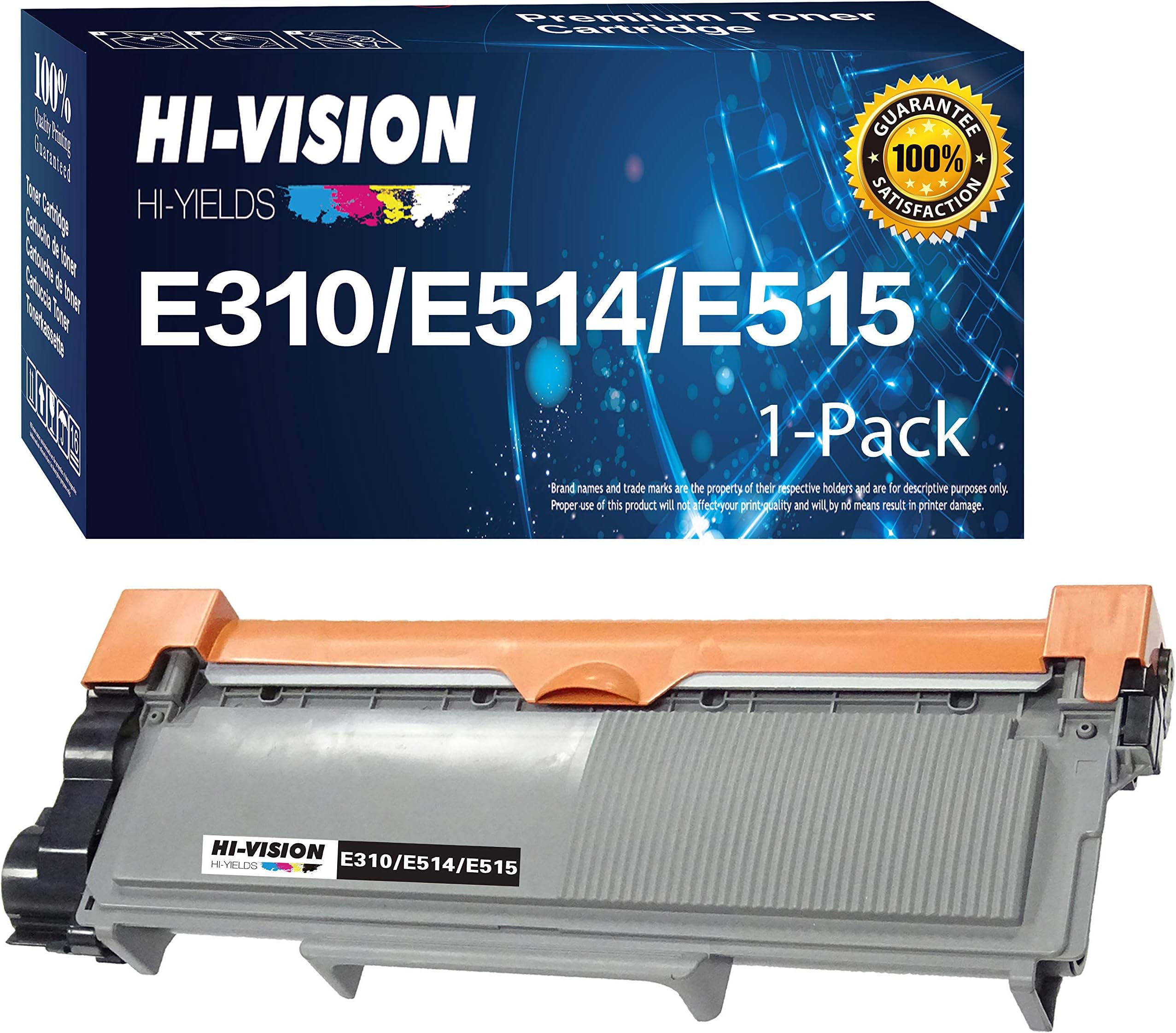 HI-VISION HI-YIELDS 1 Pack Compatible (2,600 Pages) Dell E310dw/ E514dw/ E515dw/ E515dn (593-BBKD, PVTHG) High Yield Black Toner Cartridge Replacement