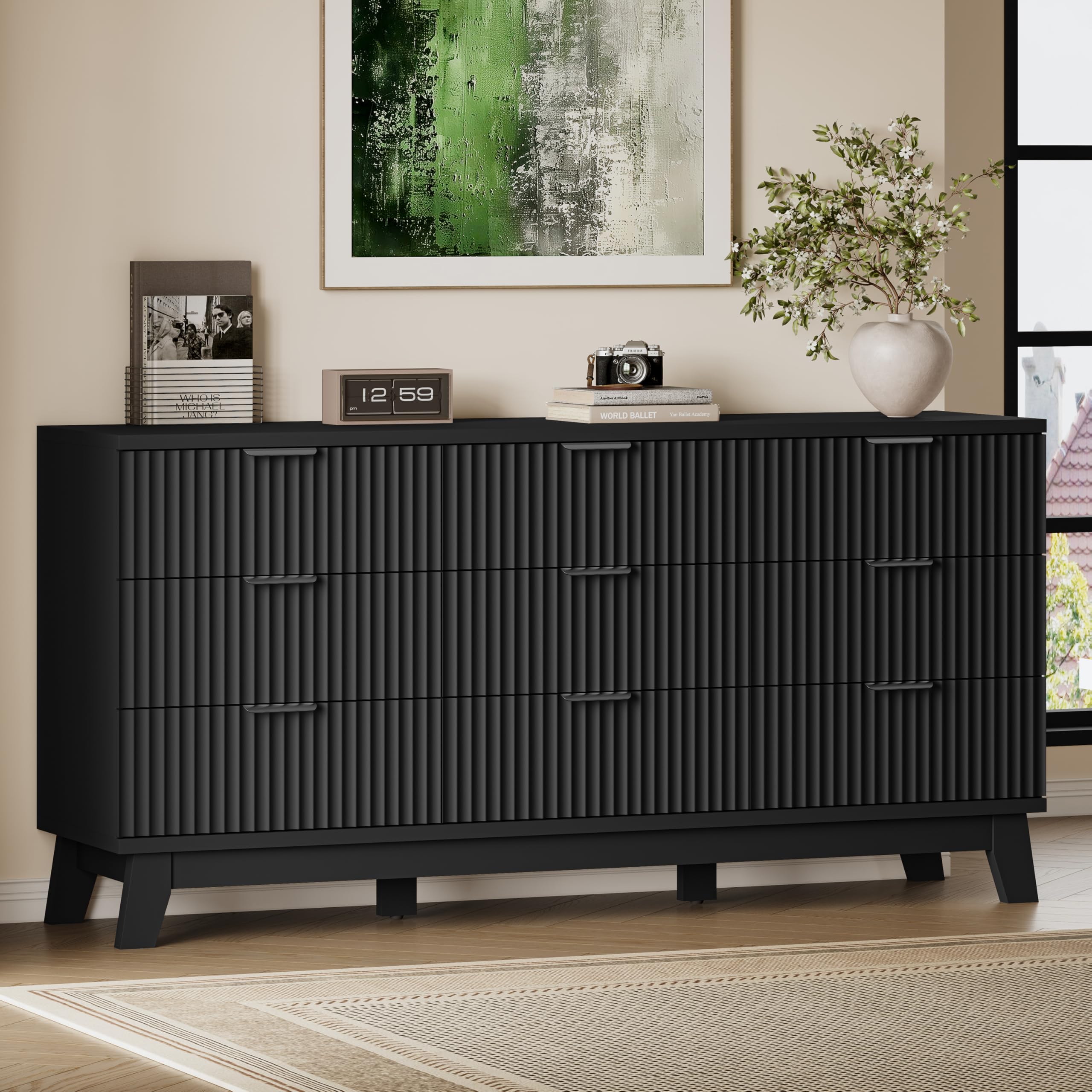 BORNOON 63 inch Fluted Dresser