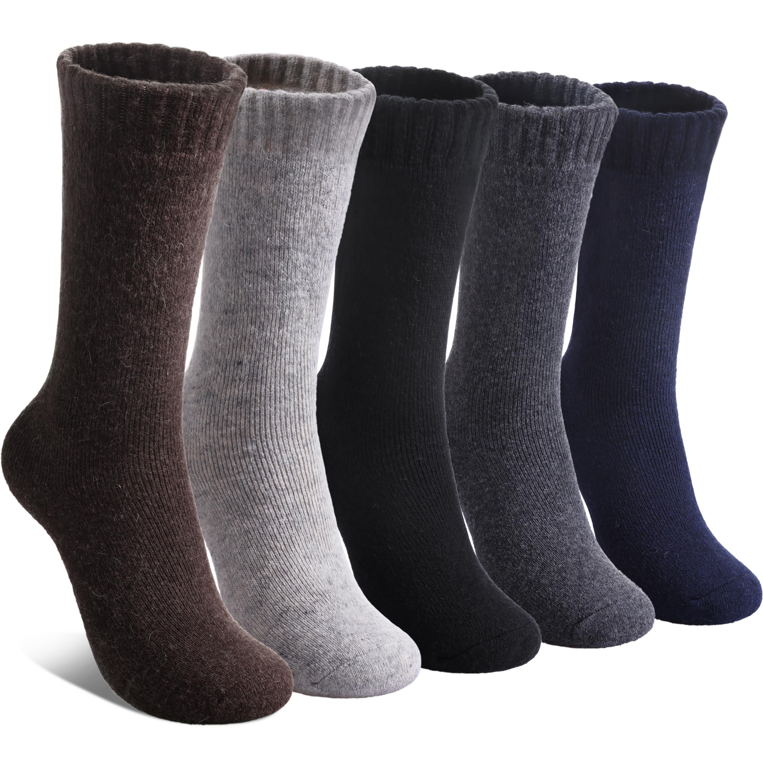 LINEMINWool Socks for Women Winter Warm Hiking Thick Warm Cozy Boot Crew Gift Socks 5 Pairs