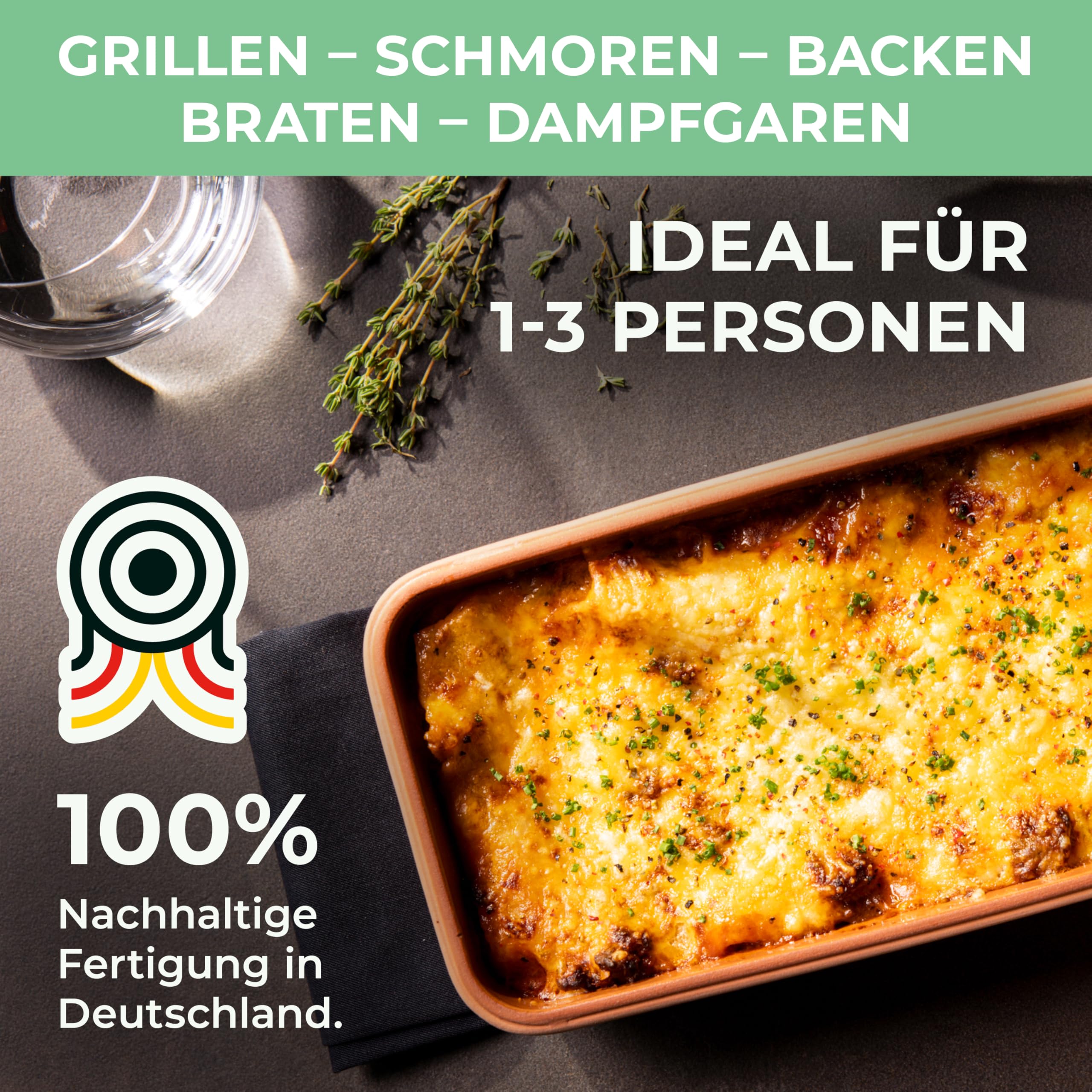 myromy® Brick BBQ Keramik-Bräter, Grillstein, Grillplatte, Handmade Germany