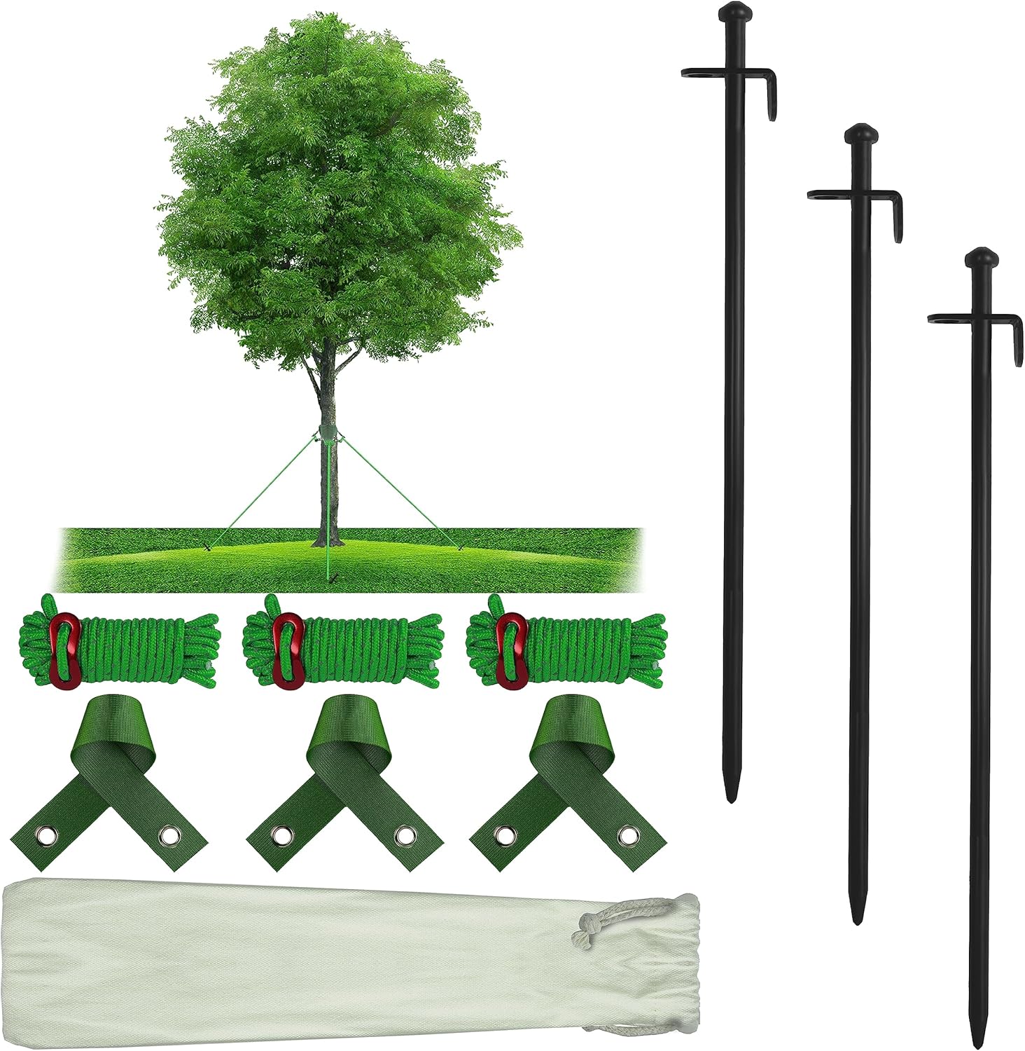 Tree Stake Kit,Tree Stakes and Supports Kits for Young