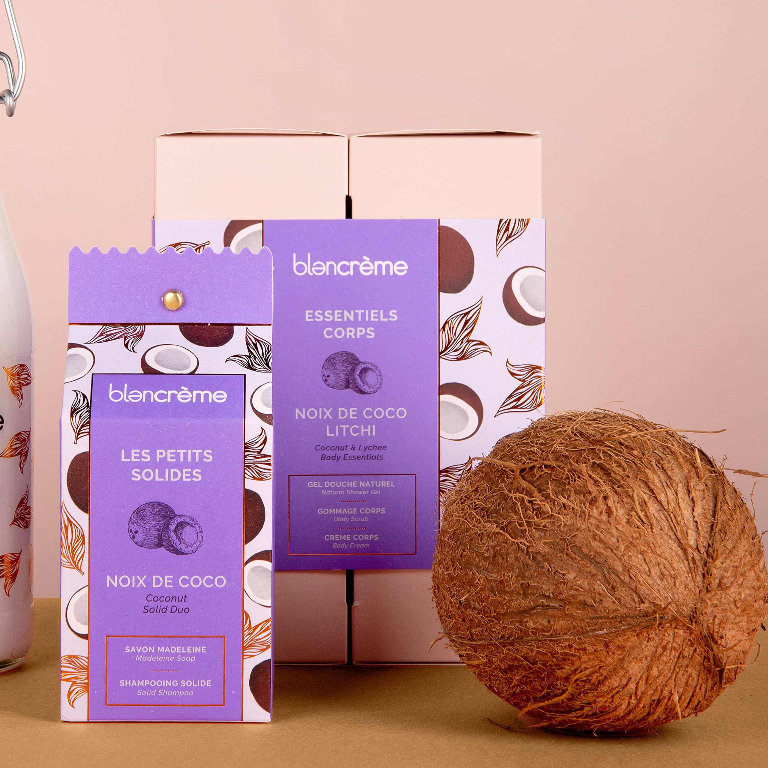Blancrème, Gift box 3 Coconut / Litch Nut body care: shower gel, exfoliation & melting body cream - Image 3