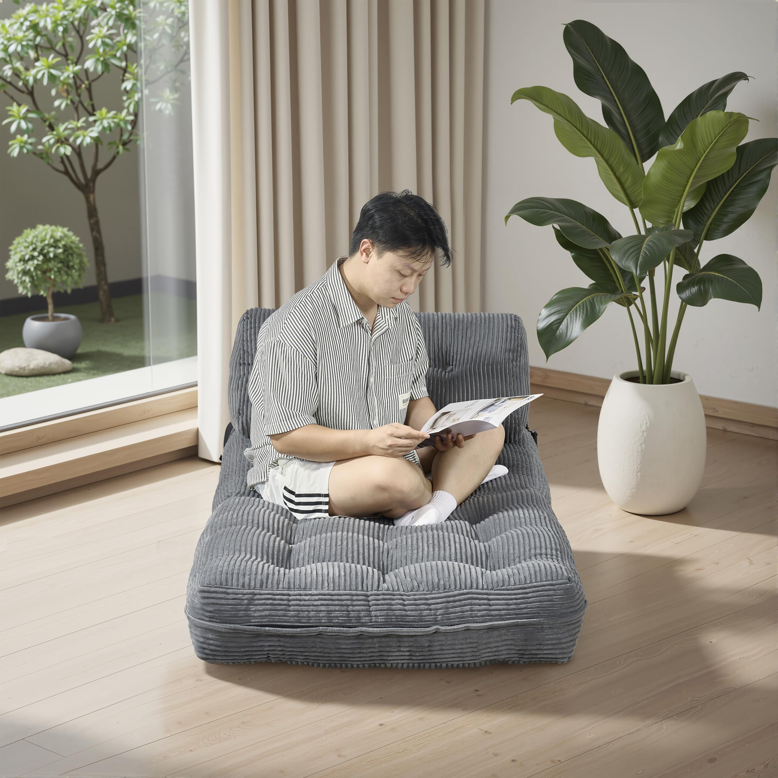 Amazon｜折りたたみ ソファベッド 1人掛け ソファー ベッド 肘なし 枕