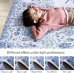 CAROMIO 8x10 Area Rug Machine Washable Rug Vintage Persian Area Rug Oriental Distressed Floral Stain Resistant Non-Slip Floor Cover Carpet Rug Foldable Accent Rug for Home Decor, Blue