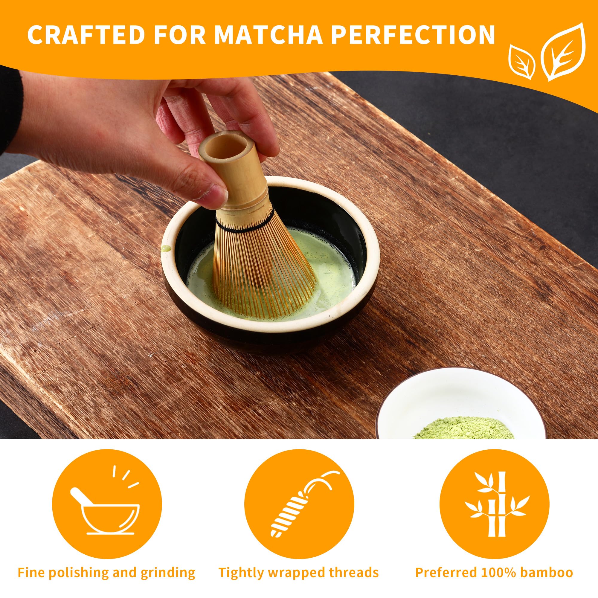 Matcha Besen Aus Bambus - Traditioneller Chasen Mit 100 Zinken Für Japanische Teezeremonie