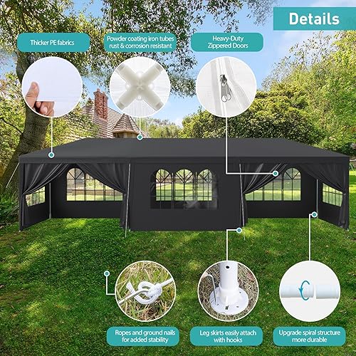 Miniatura 3 de Tienda de campaña para exteriores de 10 x 30 pies, tiendas grandes para fiestas, graduaciones, bodas y cumpleaños, tienda de campaña para eventos