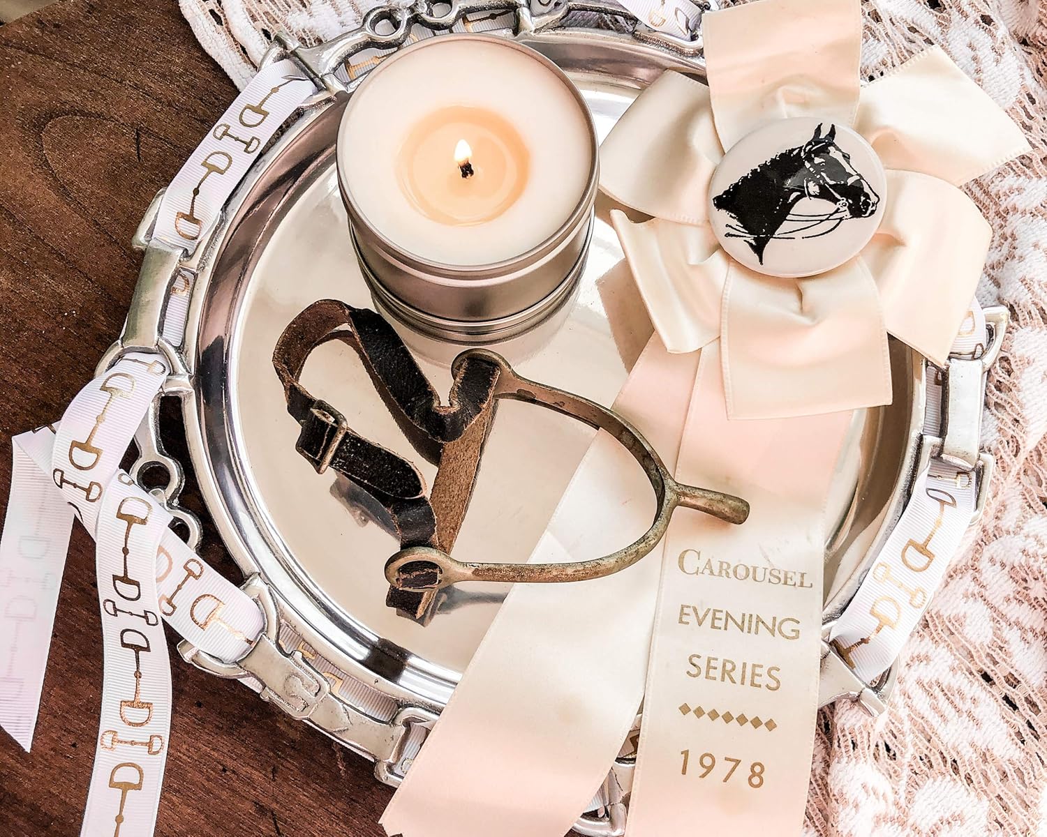 Bеѕt Quаlіtу 🔥 Arthur Court Metal Serving Aluminum Equestrian Round Horse Tray / Platter 12.25 inch Diameter