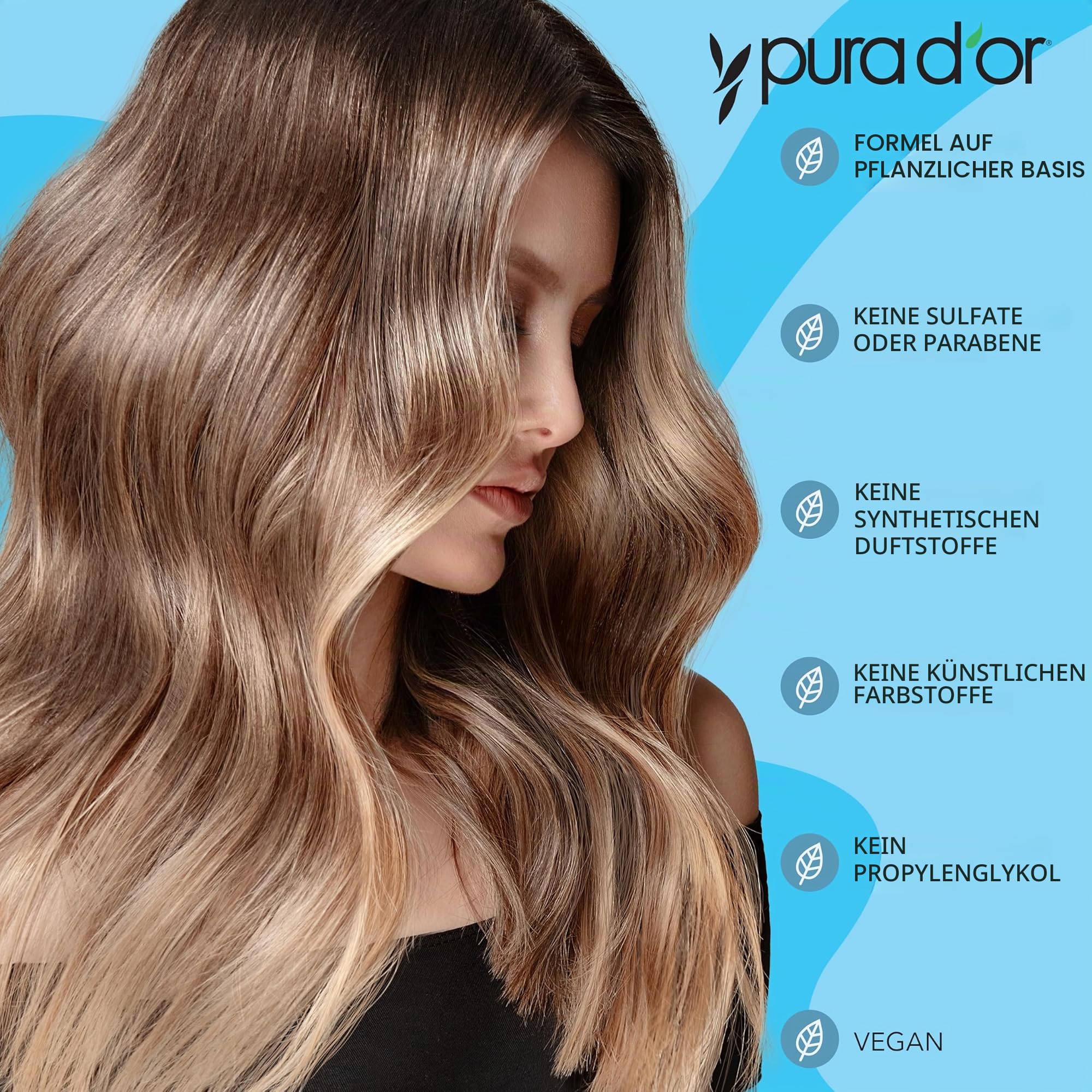 Pura D'Or PURA D'OR Biotin-Shampoo zur Haarausfall-Therapie, Duft Vanille-Lavendel (473 ml), mit Arganöl, pflanzlichen DHT-Blockern, ohne Sulfate, natürlichen Inhaltsstoffen, für Männer und Frauen, al