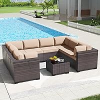 Vista 98 de Kullavik - Juego de muebles para exterior de 6 piezas con sofá modular de ratán de polietileno, color negro