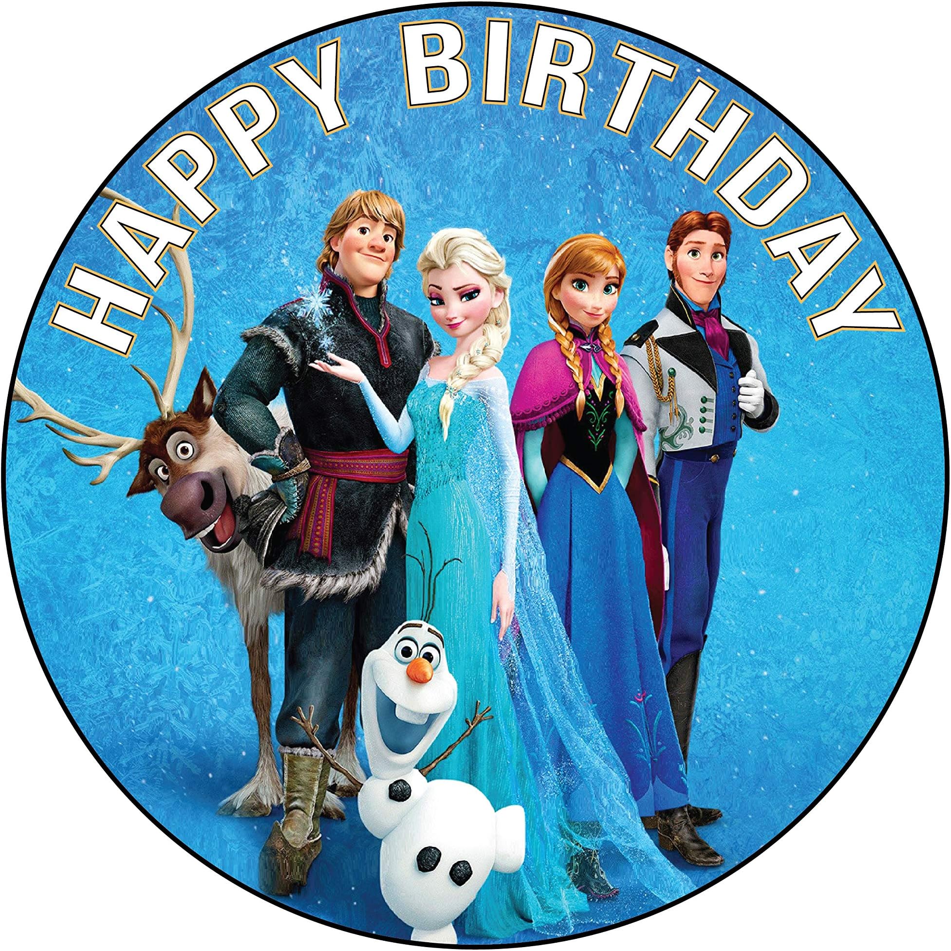 7.5 Inch Edible Cake Toppers – Snowy Adventure Themed Birthday Party Collection of Edible Cake Decorations