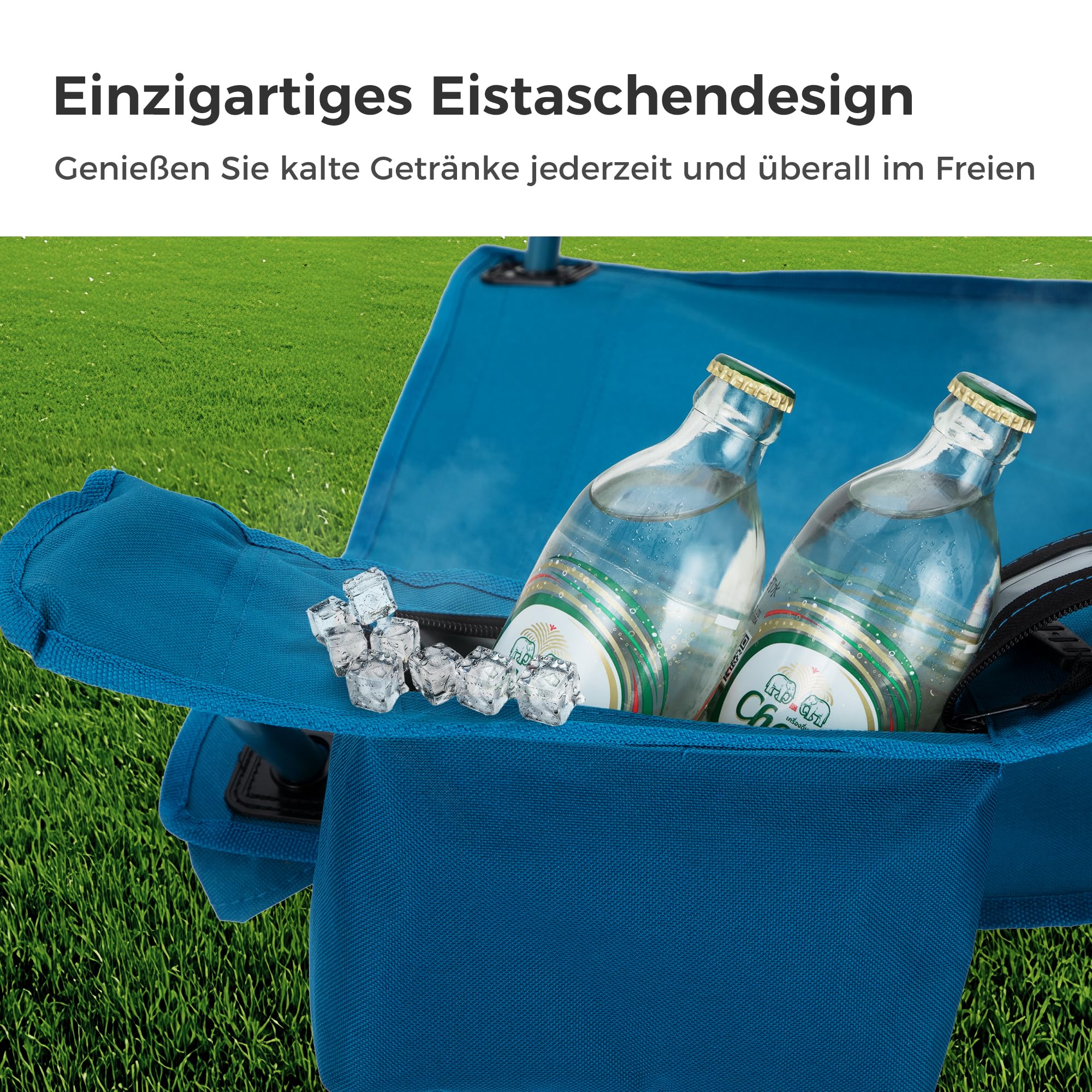 LET'S CAMP Campingstuhl 2er Set Klappstuhl Campingsessel mit Getränkehaltern Faltstuhl Camping Angelstuhl Klappbar mit Armlehnen Outdoorstuhl