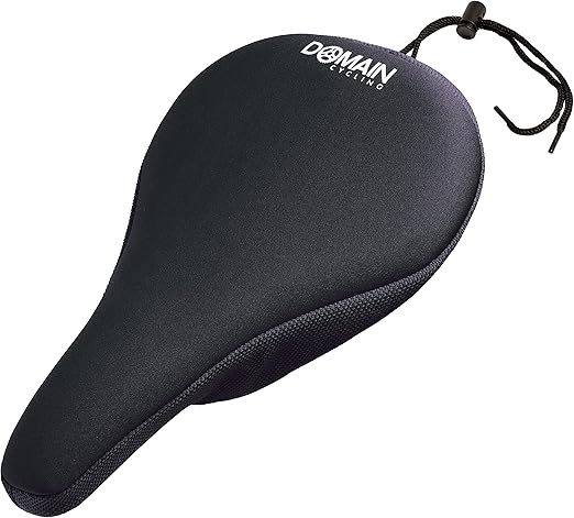 Bike Seat Cushion - Ultimate Comfort, Fits Peloton Seat Cushion and Most Exercise and Spin Bikes, Padded Gel Bike Seat Cover to Make Peloton Bicycle Seat Comfortable, 10.5”x7”