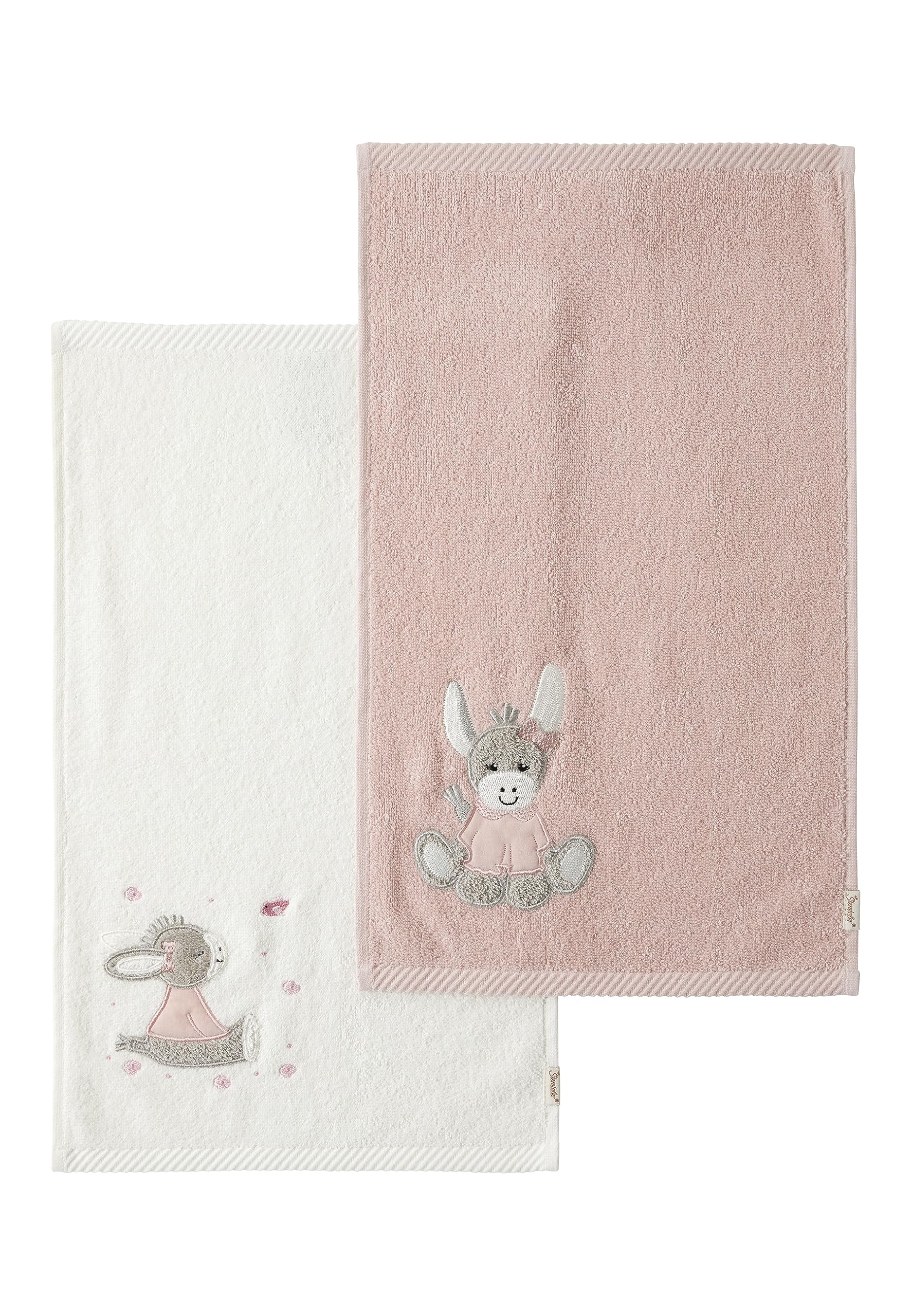 Lot de 2 Serviettes pour Enfant Motif Floral Rose uni