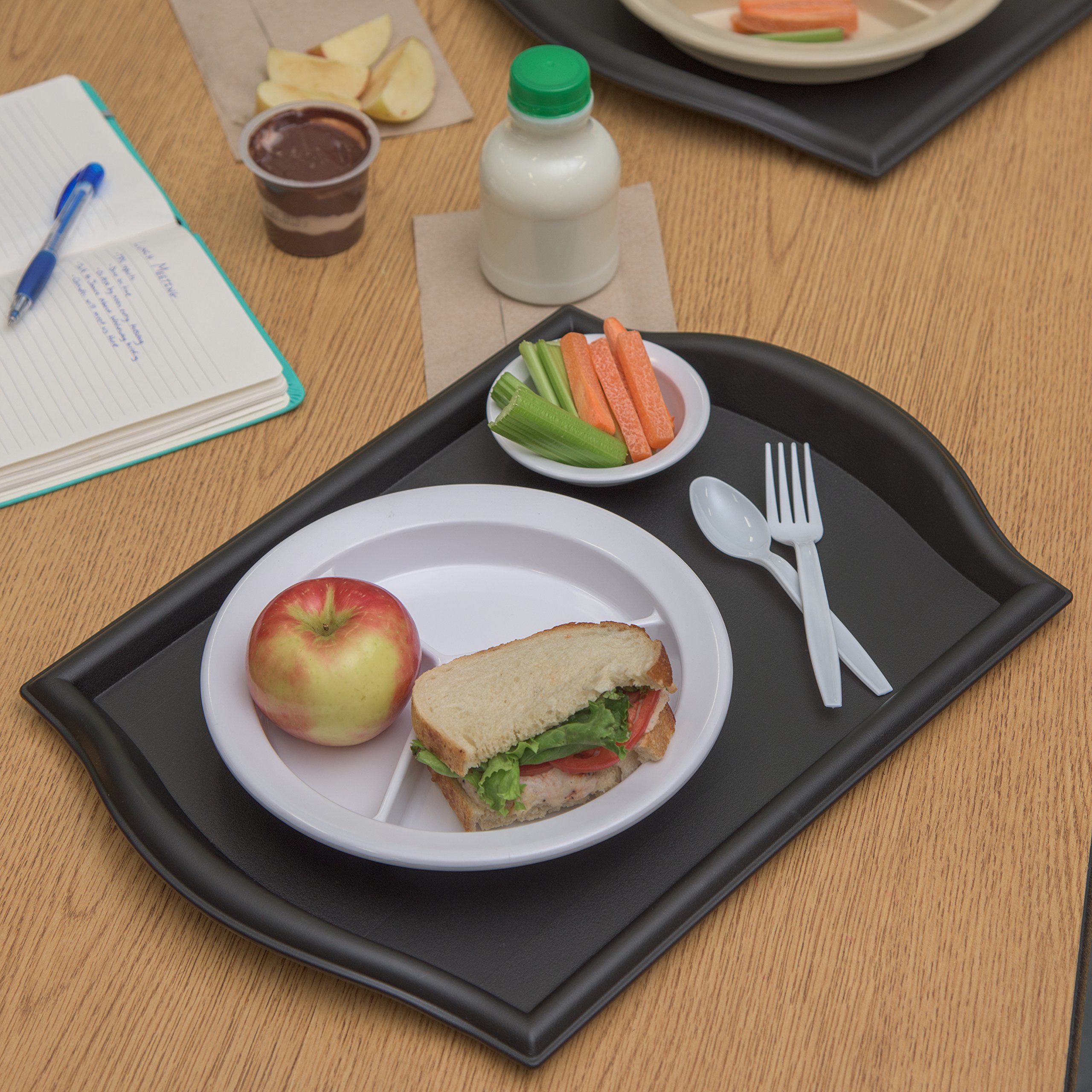 Carlisle 1217BT03 Bistro Bandeja de plástico para cafetería, 30,50 x 43 cm, color negro