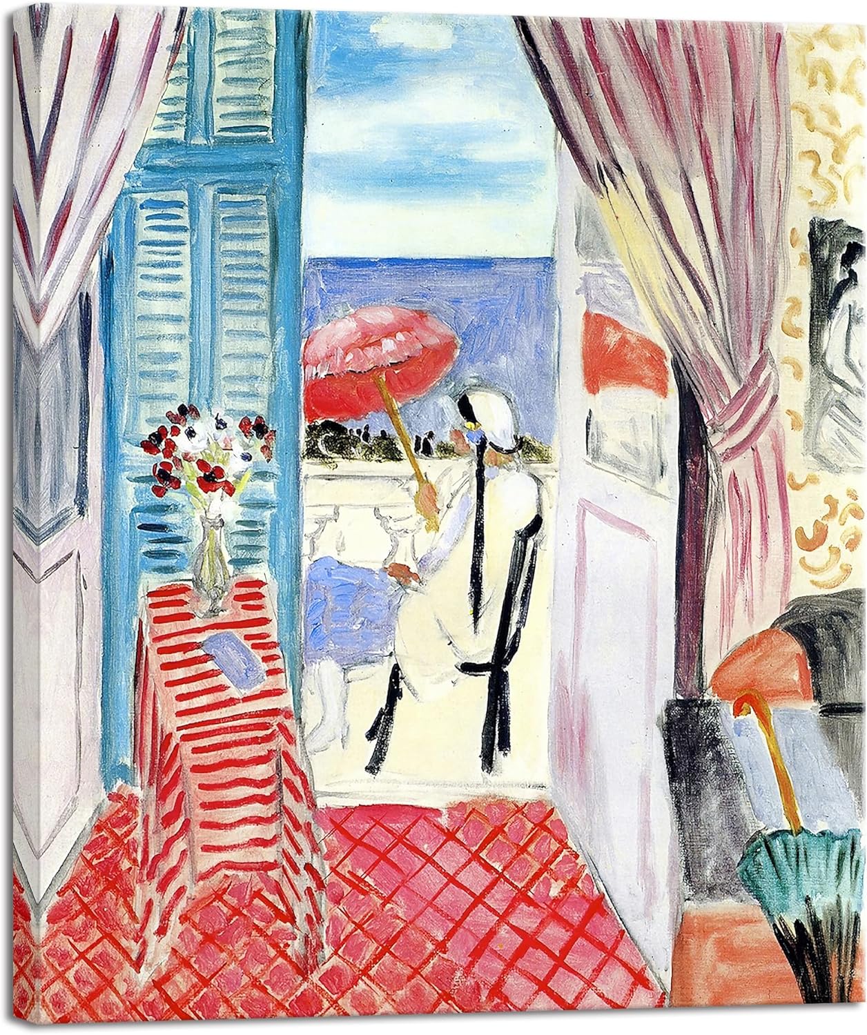 Wieco Art Canvas Prints Wall Art Henri Matisse Aesthetic Posters Woman with A Red Umbrella Matisse Prints Posters for Living Room Home and Office Decorations