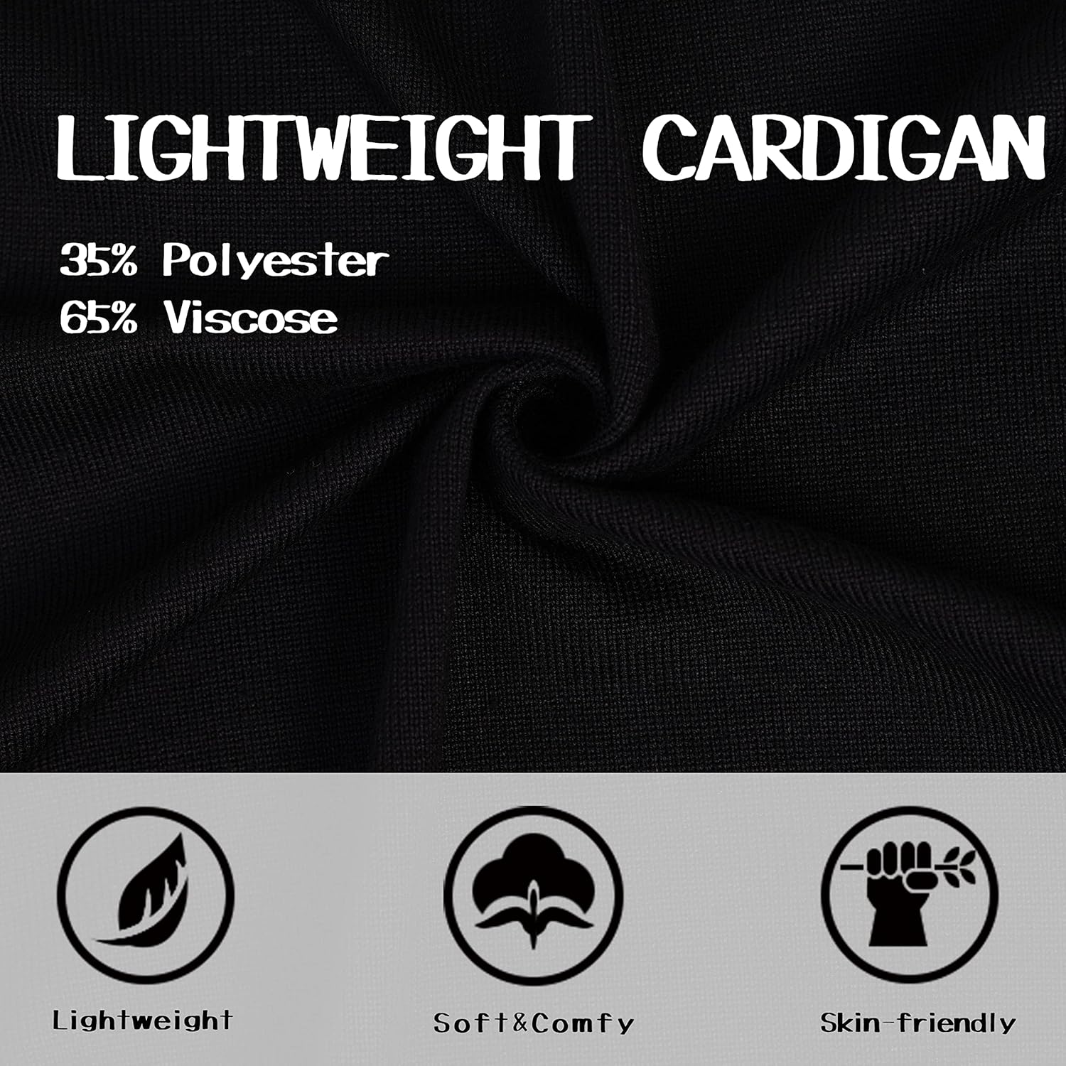 Women's V-Neck Long Sleeve Button Down Lightweight Sweater Soft Knit Cardigan - Image 5