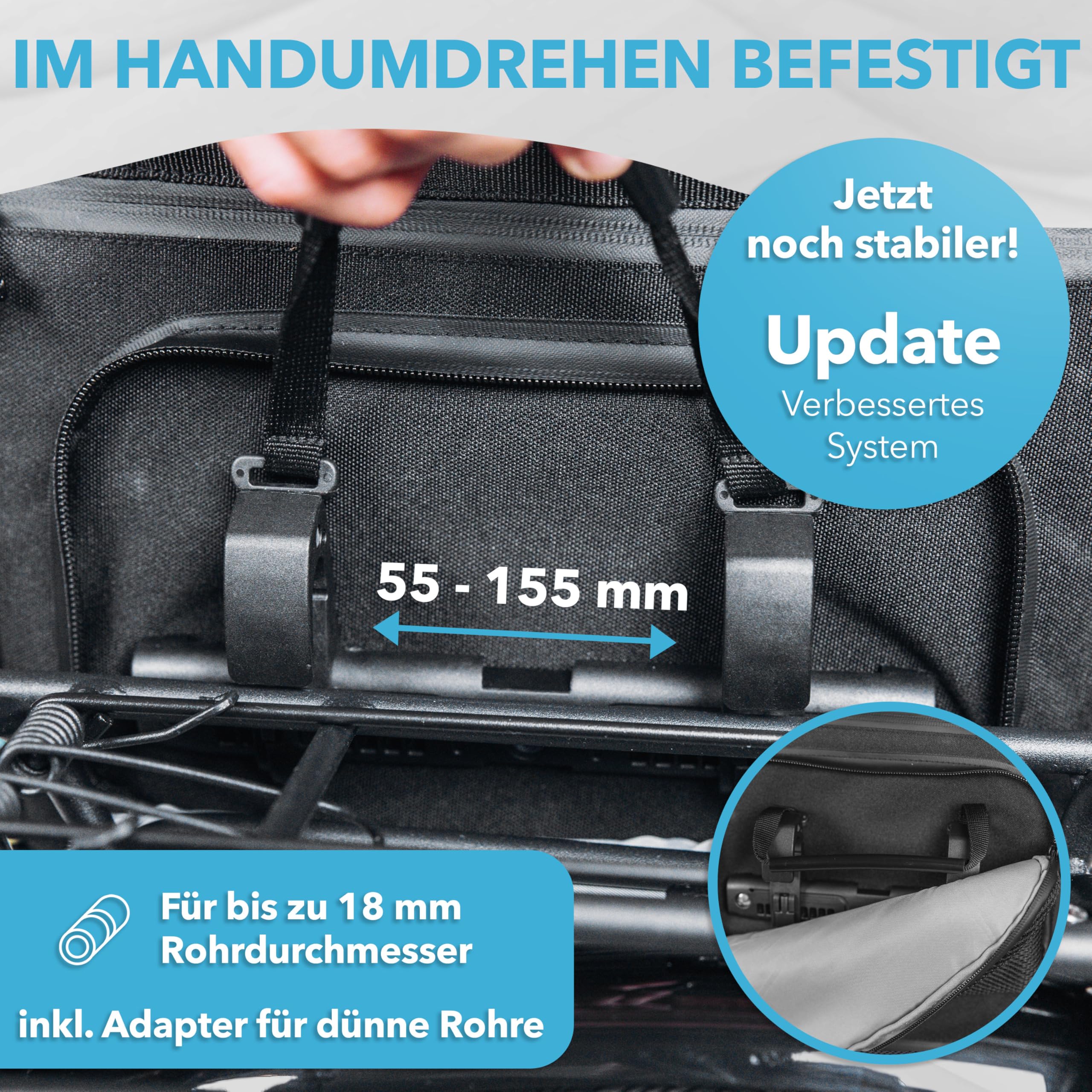 YBAG Daily - 2in1 Nachhaltige Fahrradtasche für Damen - Geeignet als Gepäckträgertasche und Rucksack mit Laptopfach für Büro und Einkauf (Flower)