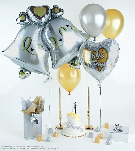 Miniatura 2 de Peso de globo de burbujas, 1.51 oz, oro metálico, 10 unidades