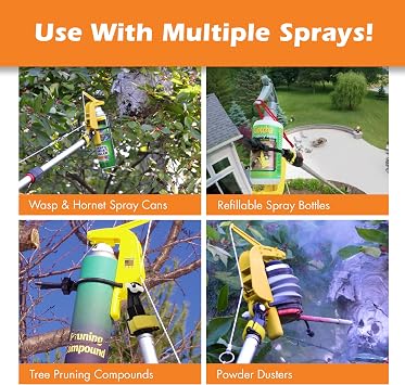 Pro Extension Pole Adaptor. Spray Aerosol Cans, Our Powder Duster, and Our Spray Bottle from an Extension Pole (All Sold Separately)