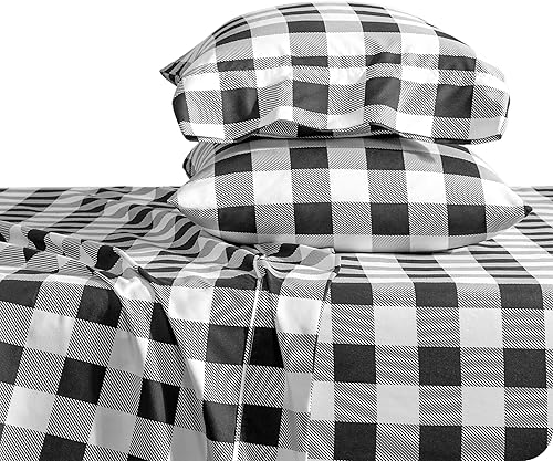 Miniatura 1 de Bare Home - Juego de 4 piezas de sábanas y fundas de almohadas de microfibra suave de 1,800hilos, doble cepillado, bolsillos profundos, ajuste