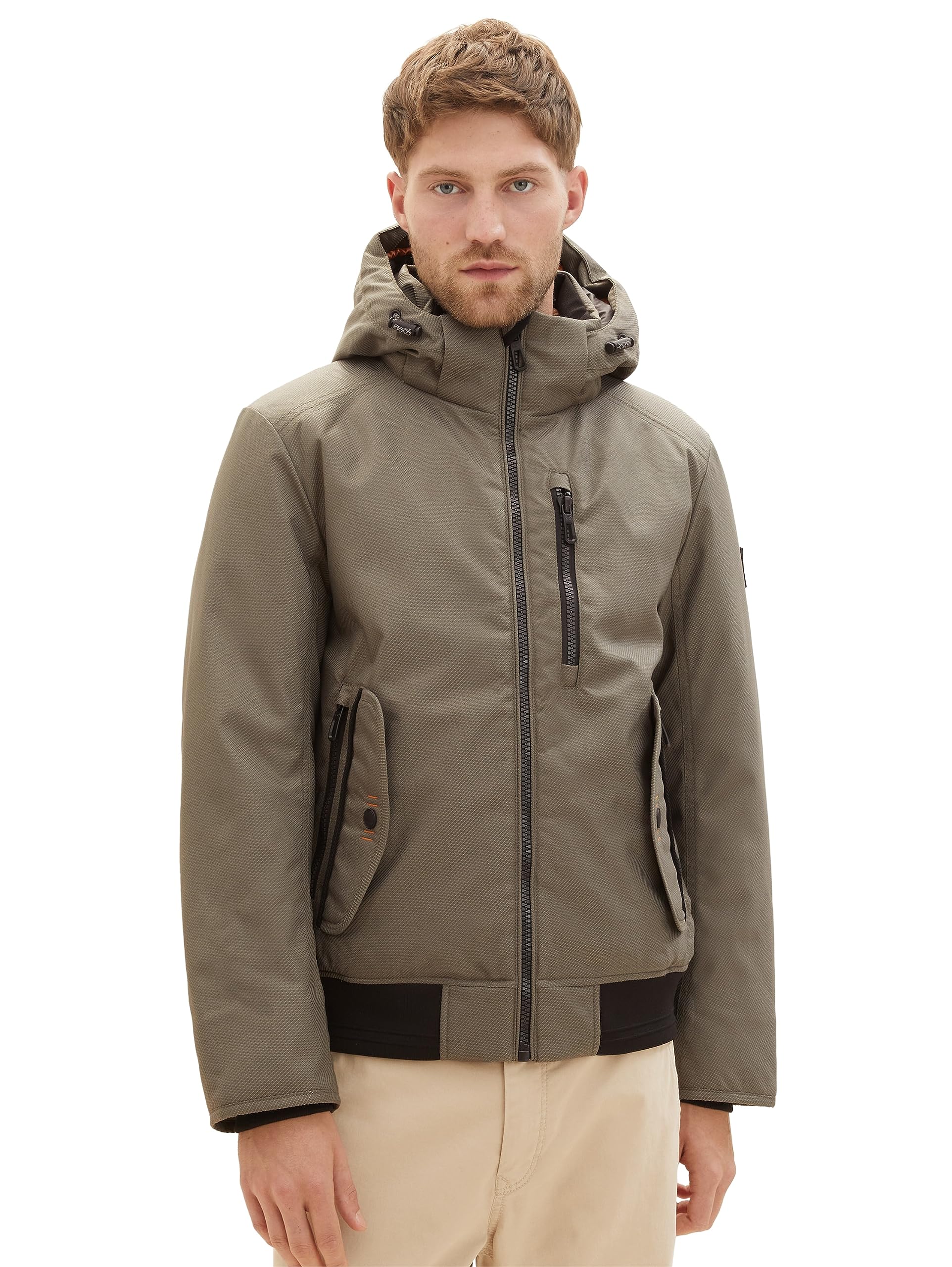 TOM TAILOR Herren Blouson Winterjacke mit Abnehmbarer Kapuze