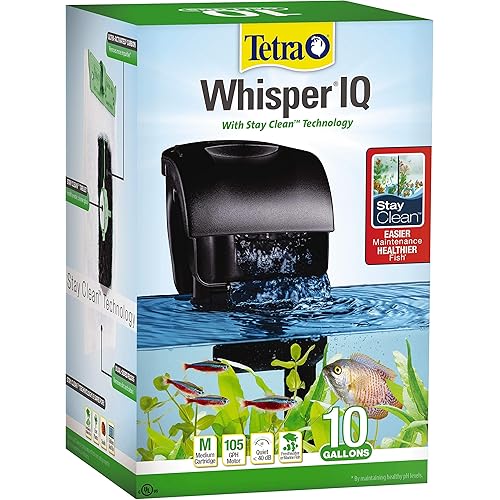 Tetra Whisper IQ Power Filter 10 Gallons, 105 GPH, with Stay Clean Technology