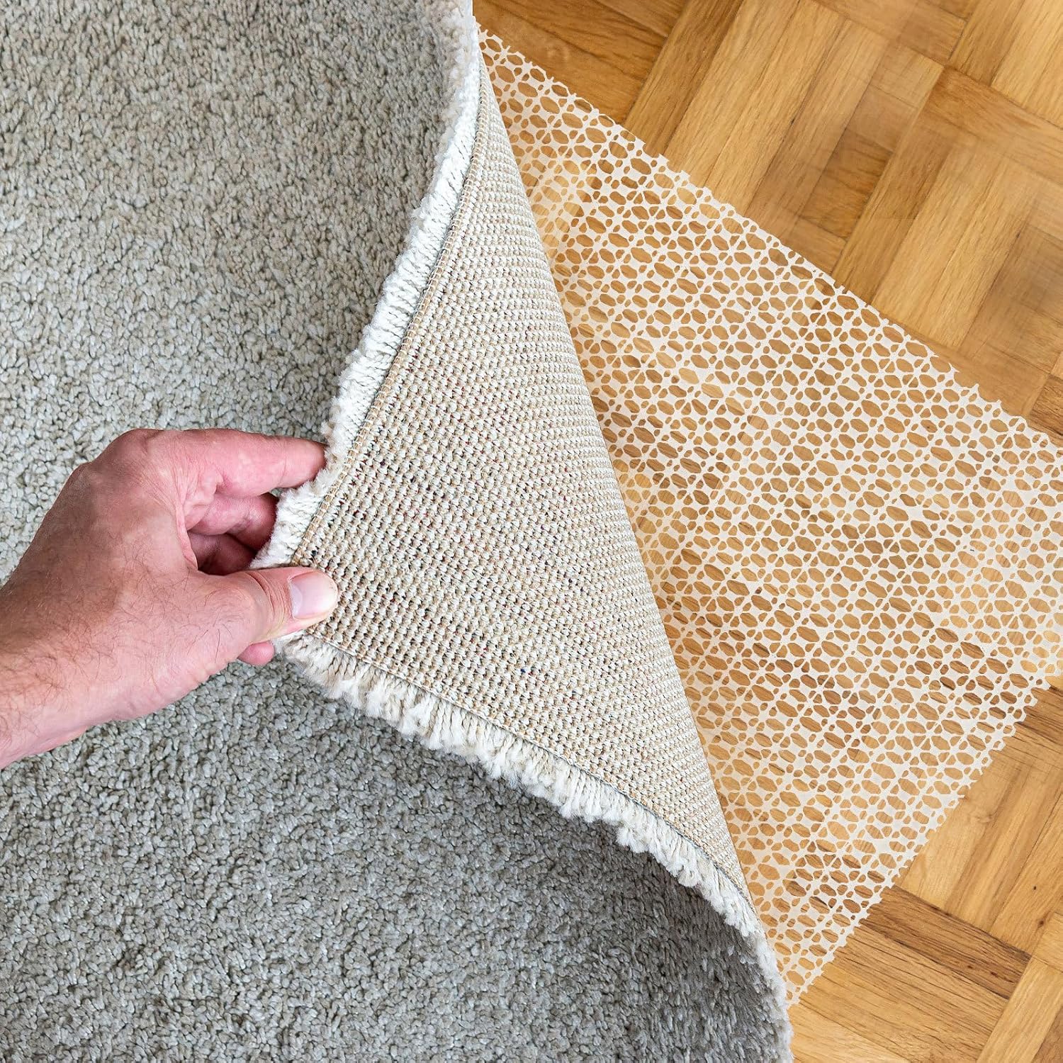 Gatuida Antirutschmatte für Teppich 200x300cm – Schneidbare Extra Dicke PVC Teppichunterlage gegen Verrutschen & Kräuseln - rutschfest für Hartholzböden Zuhause, Büro