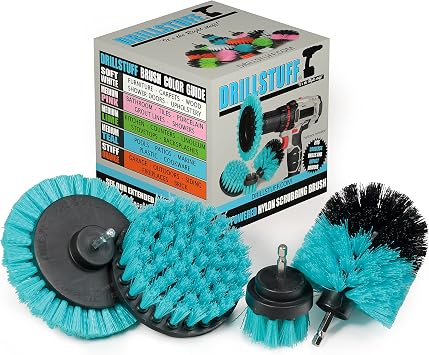 Aquatic Cleaning Supplies - Boat Cleaning Accessories - Hull Cleaning Brush Set - Boat Scrubbing Deck Brush - Spinning Drill Heads Brush Kit - Barnacle Removing Tool - Tank Cleaning Brushes - Aquatic