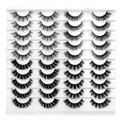 Miniatura 63 de Pooplunch Pestañas postizas de pelo de visón sintético, estilo de ojo de gato, paquete de pestañas postizas naturales esponjosas, paquete múltiple