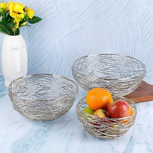Miniatura 6 de Cesta de frutas de metal para encimera de cocina, decoración del hogar, cuenco de frutas y verduras, soporte para frutas y frutas, soporte para
