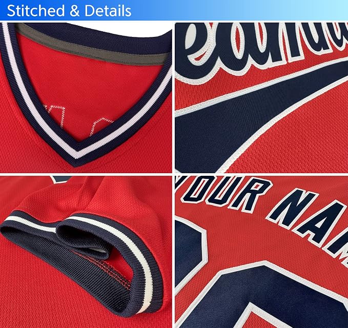 KXK Custom Baseball Jersey Stitched Personalized Name Number Hip Hop Athletic V-Neck Shirts for Men Women Youth miniatura 3