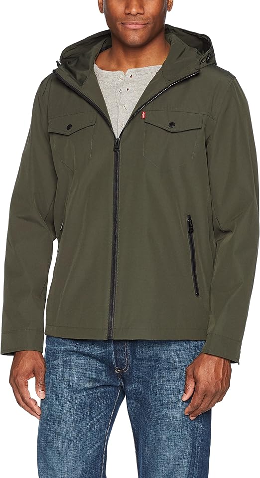 levi's nylon 4 pocket rain jacket