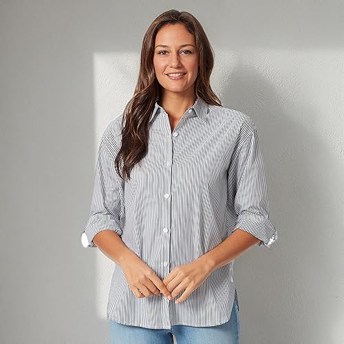 Miniatura 5 de Gloria Vanderbilt Camisa Amanda Monogram con botones para mujer