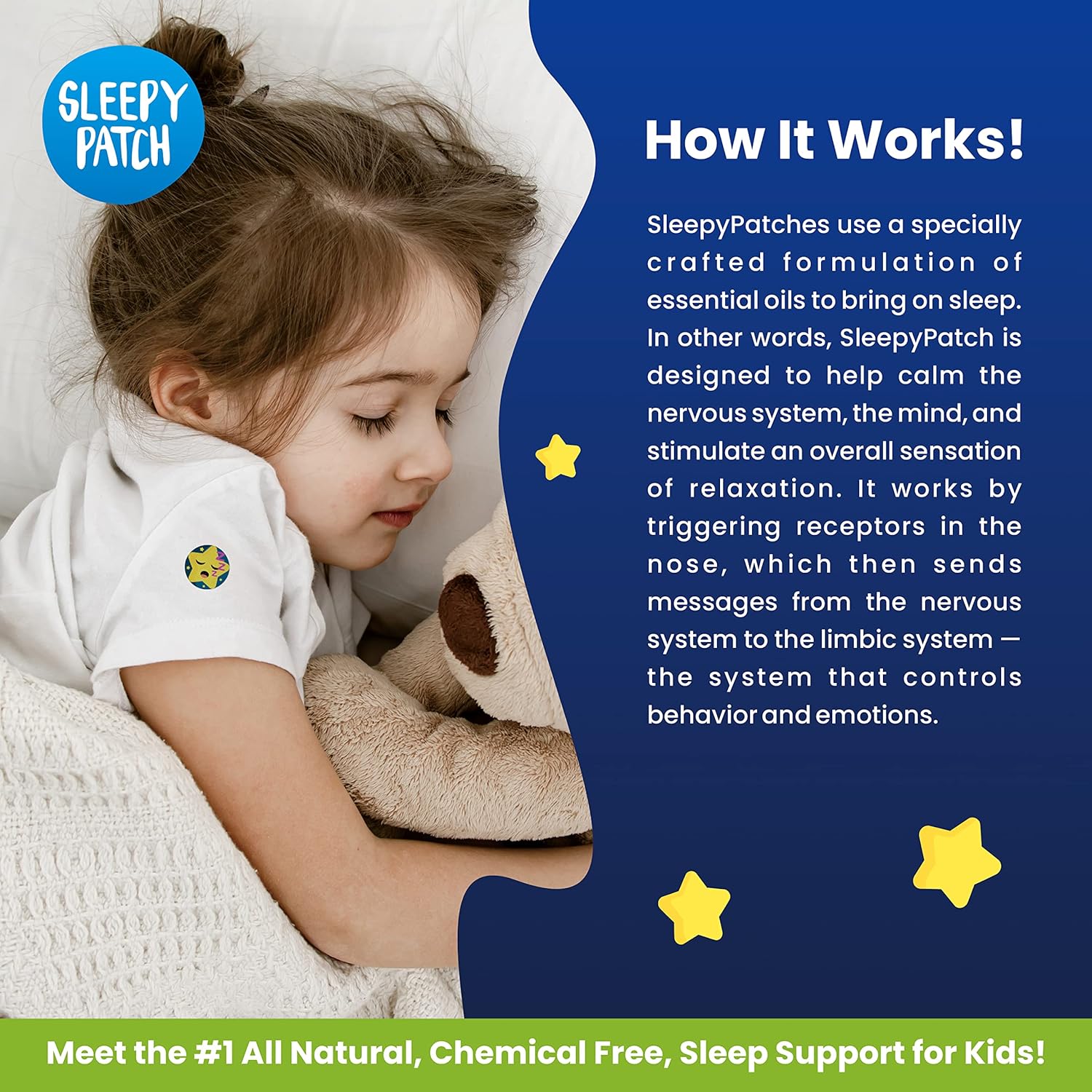 BuzzPatch SleepyPatch Sleep Promoting Stickers for Kids and Adults (24 Pack) - All Natural, Chemical and Drug Free Sleep Support, Melatonin Free, Children’s Sleep Aid, Promotes Healthy Sleep Cycles : Health & Household